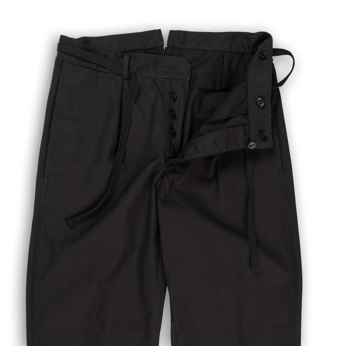 Coherence Alain Selvedge Yacht Canvas Trousers Black-Trousers-Clutch Cafe