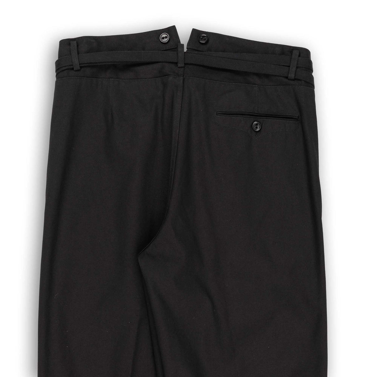 Coherence Alain Selvedge Yacht Canvas Trousers Black-Trousers-Clutch Cafe