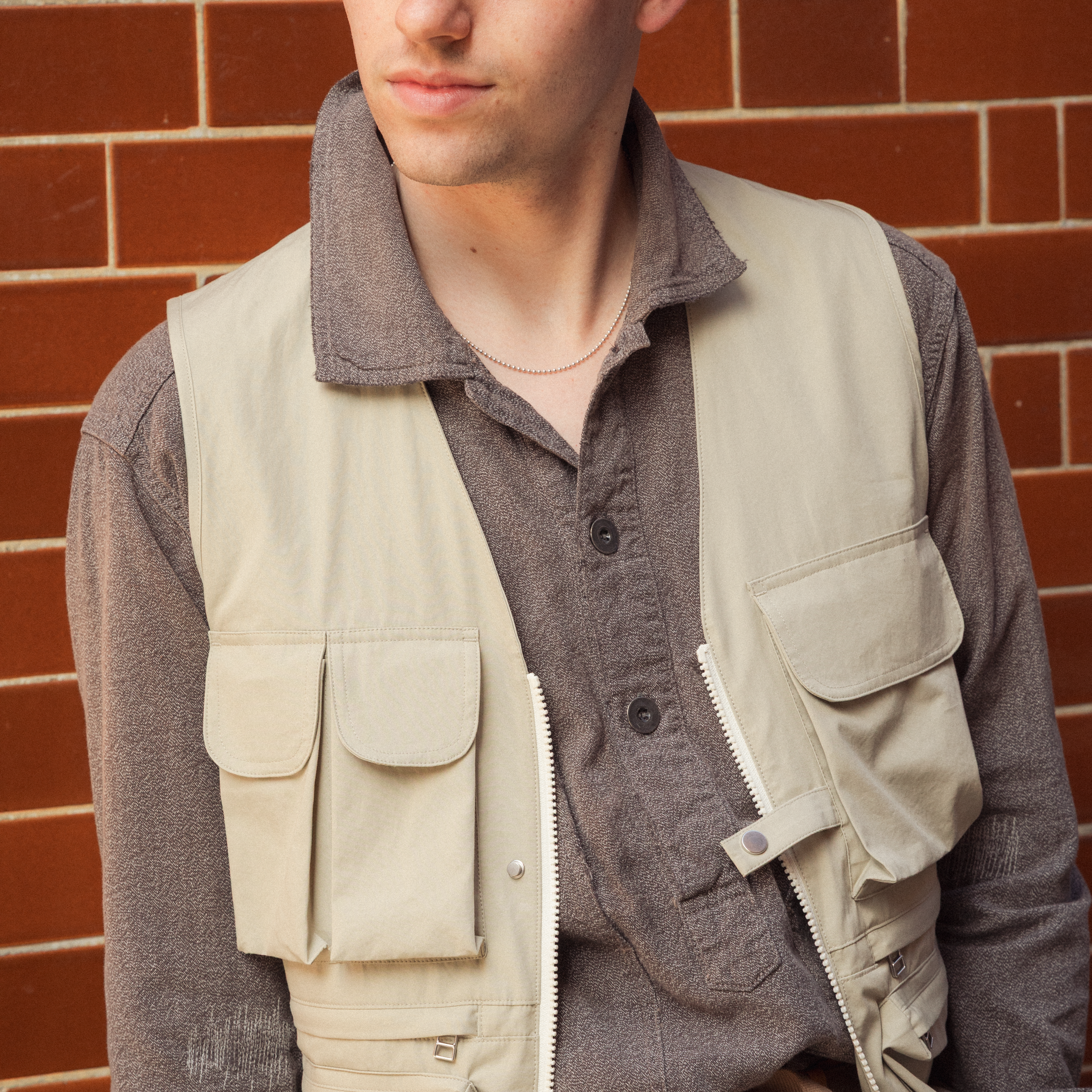 Coherence CiCi Vest Weather Resistant Cotton Sand-Vest-Clutch Cafe