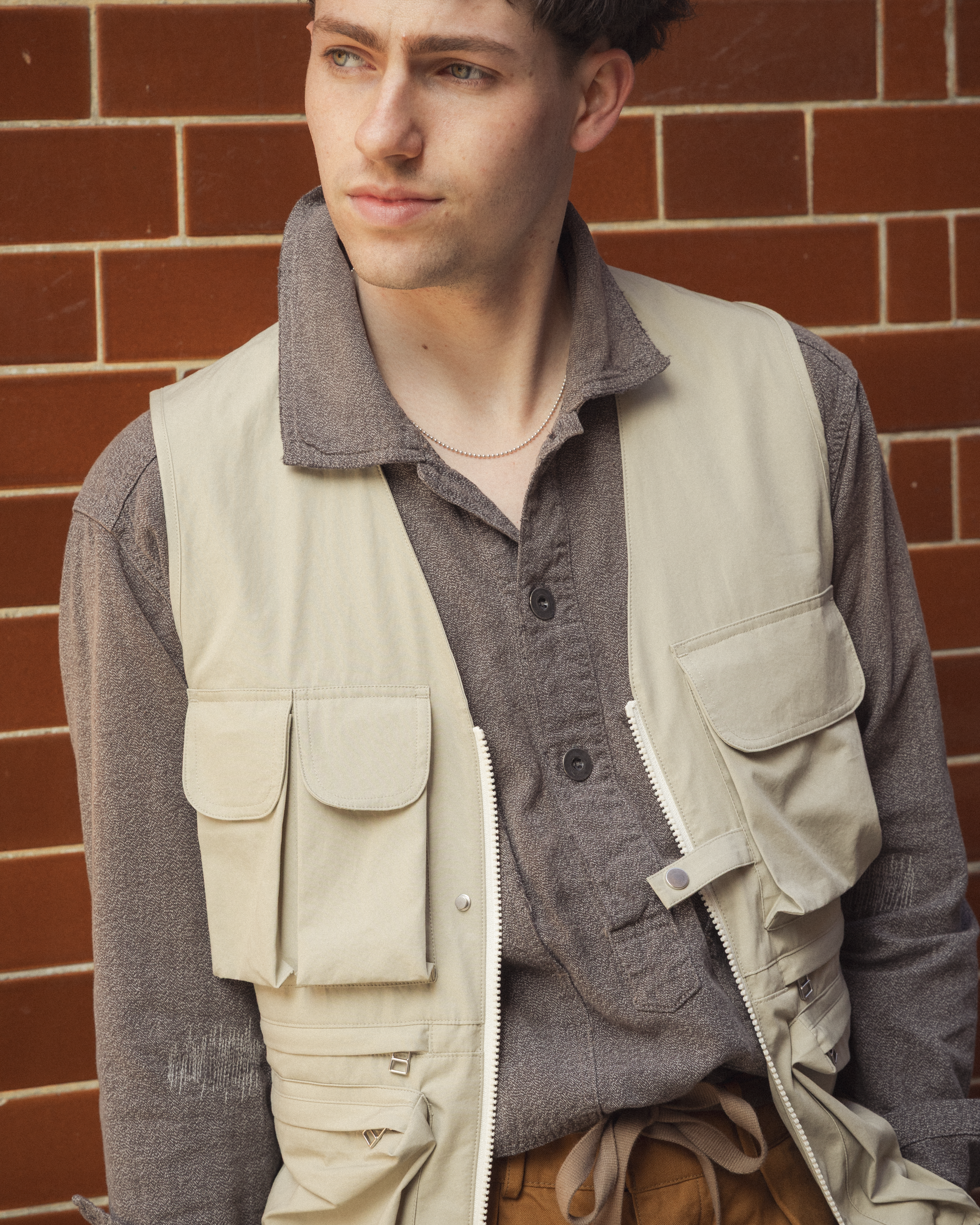Coherence CiCi Vest Weather Resistant Cotton Sand-Vest-Clutch Cafe