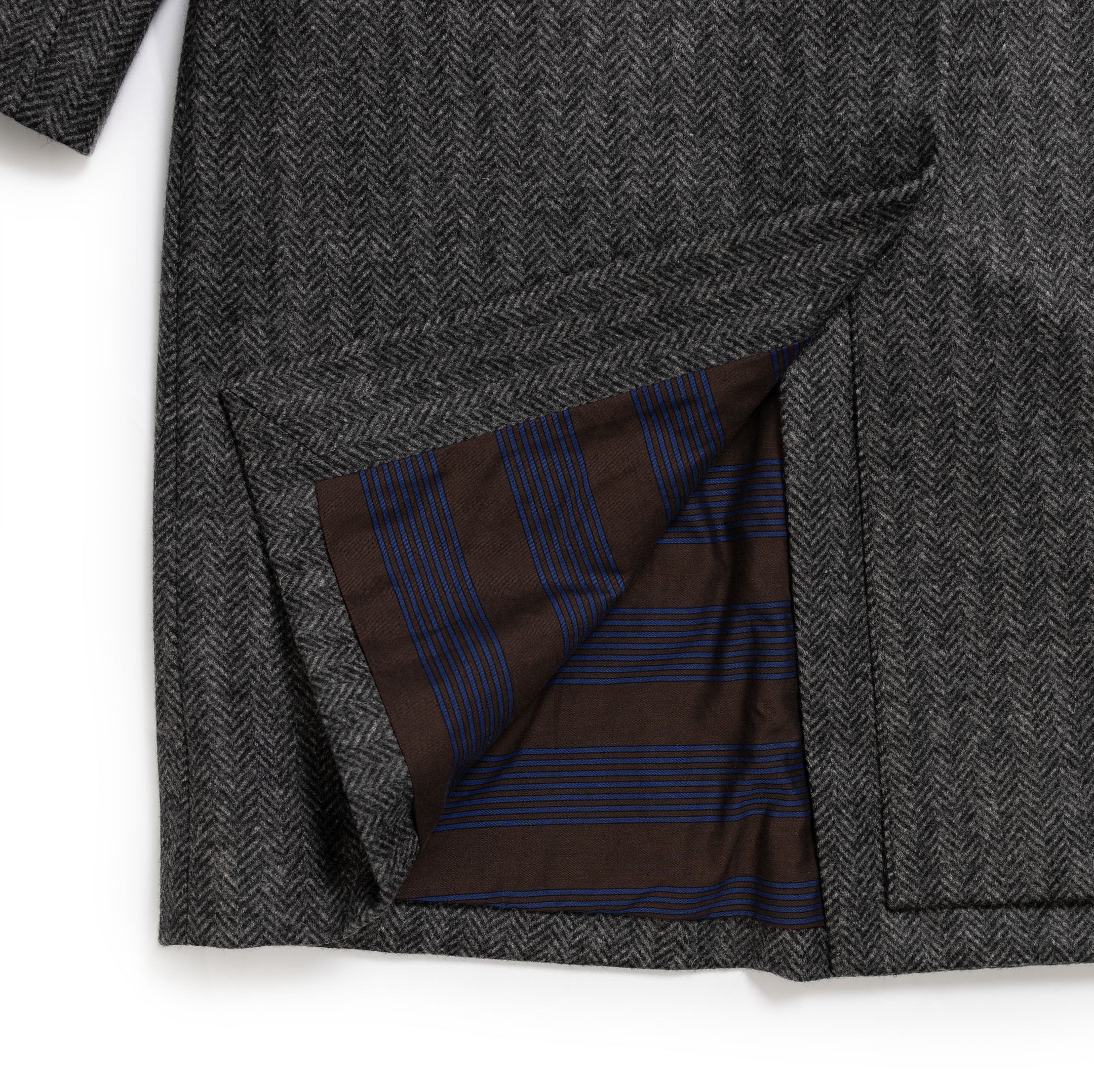 Coherence FouFou II Chevron Tweed Jersey Grey-coat-Clutch Cafe