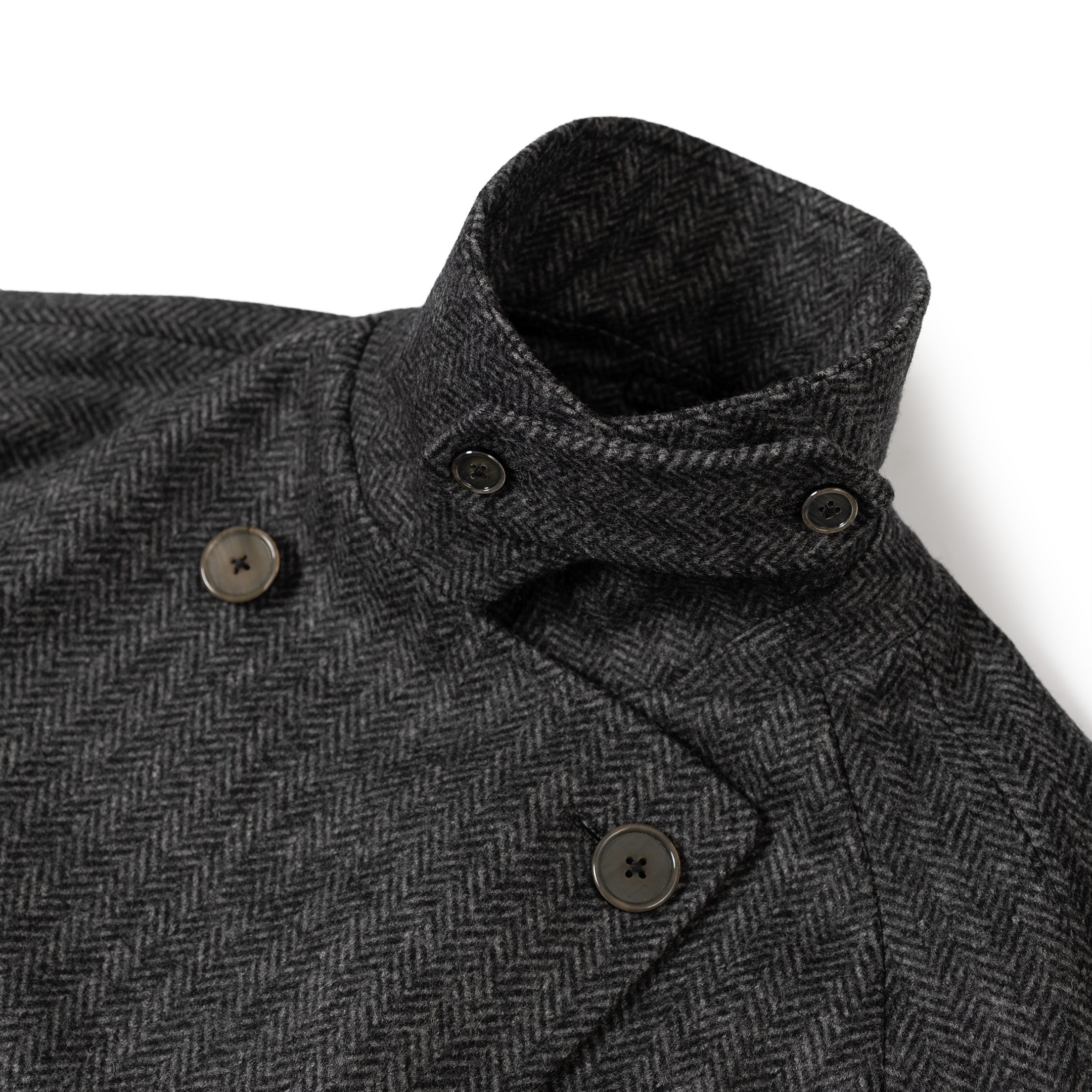 Coherence FouFou II Chevron Tweed Jersey Grey-coat-Clutch Cafe