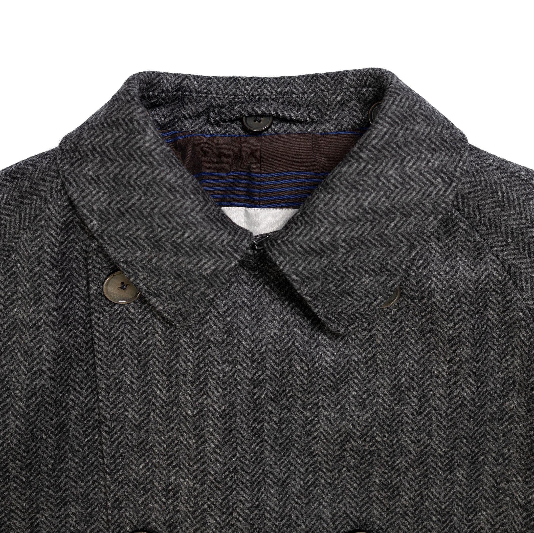 Coherence FouFou II Chevron Tweed Jersey Grey-coat-Clutch Cafe