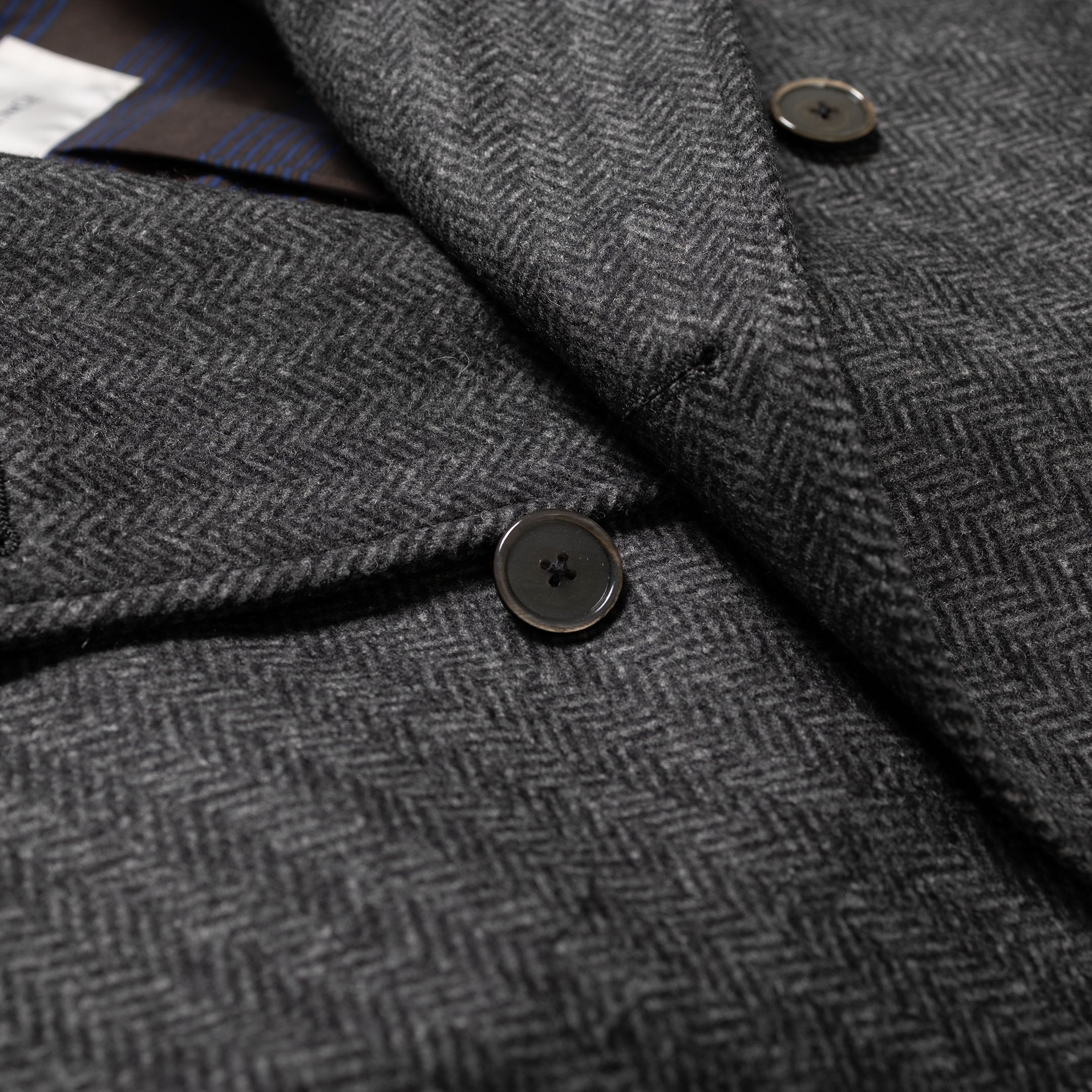 Coherence FouFou II Chevron Tweed Jersey Grey-coat-Clutch Cafe