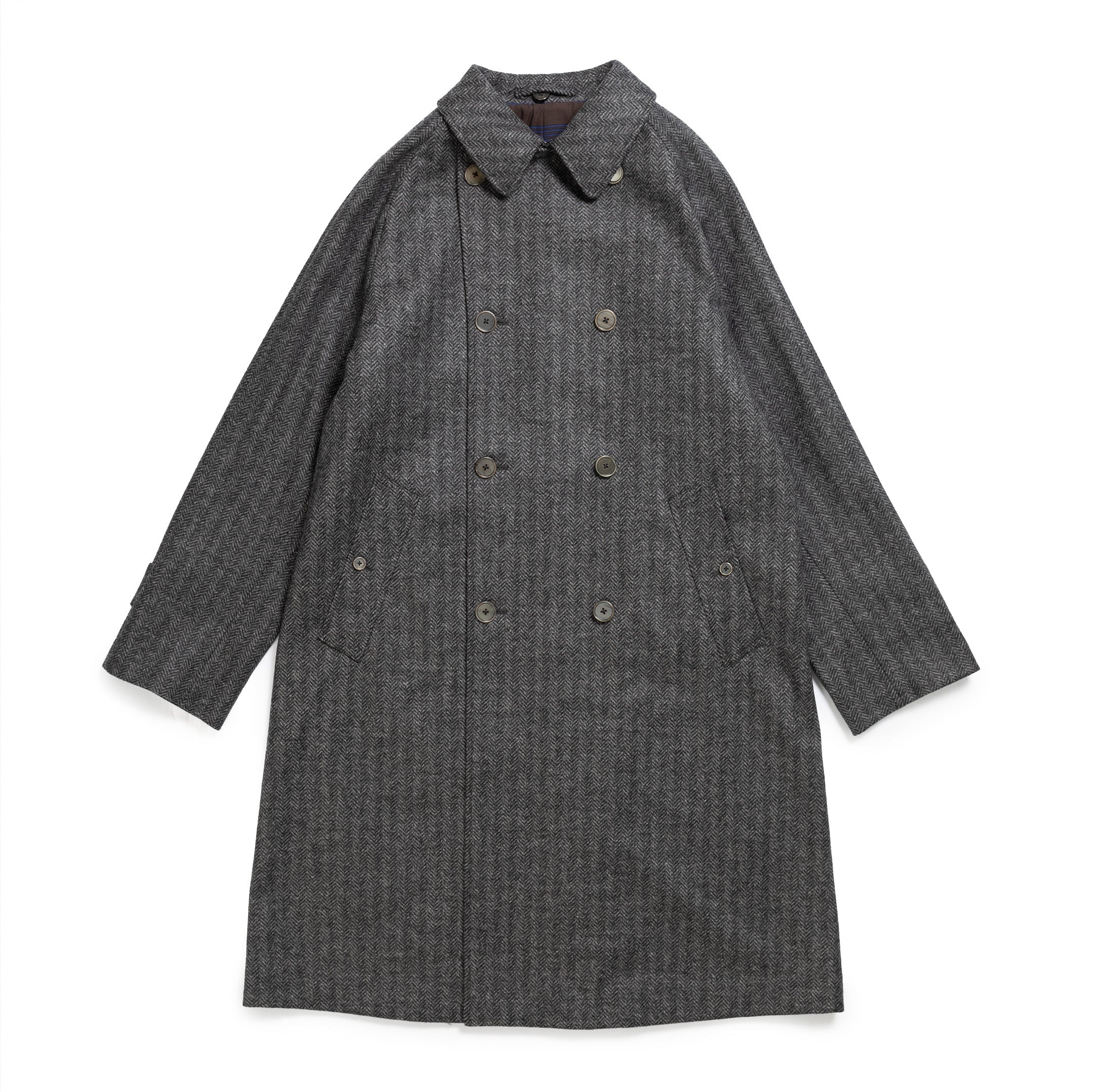 Coherence FouFou II Chevron Tweed Jersey Grey-coat-Clutch Cafe