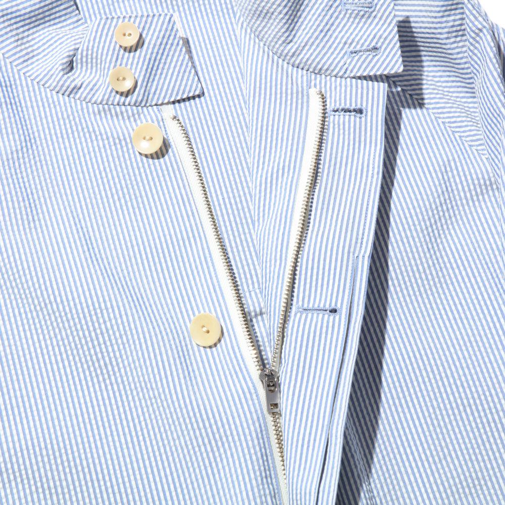 Coherence Gianni Seersucker Jacket Blue-Overcoat-Clutch Cafe
