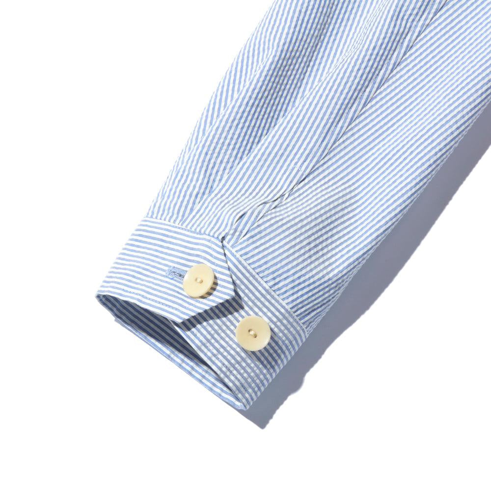 Coherence Gianni Seersucker Jacket Blue-Overcoat-Clutch Cafe