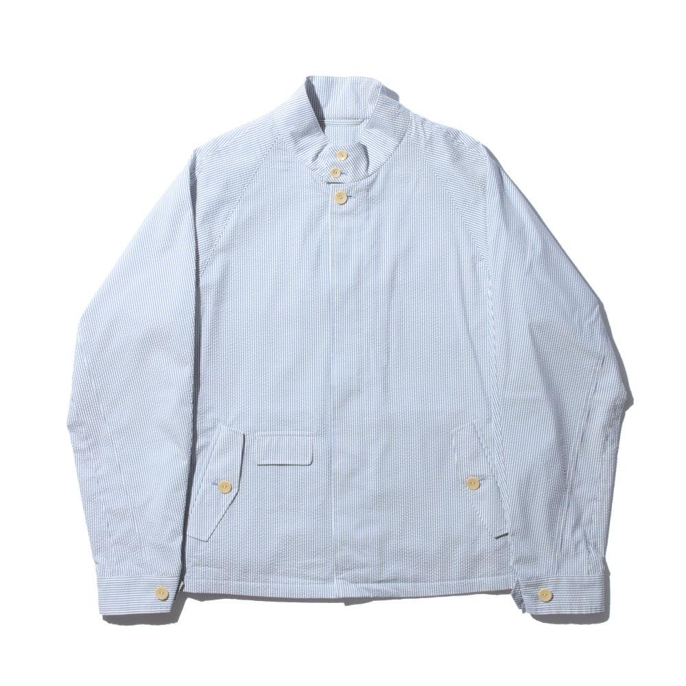 Coherence Gianni Seersucker Jacket Blue-Overcoat-Clutch Cafe