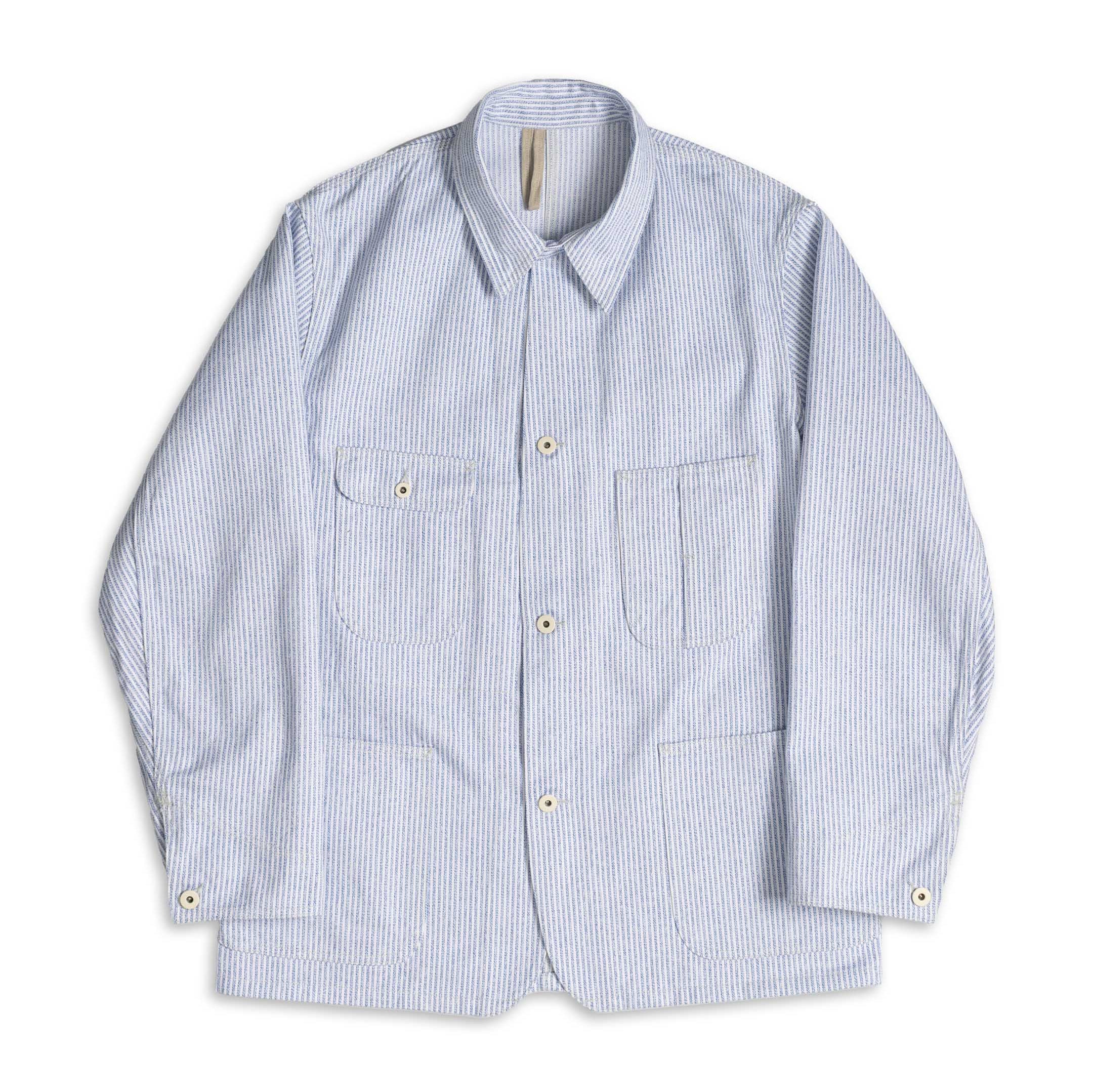 Coherence Jackson Jaspe Striped Twill Blue Stripe-Jacket-Clutch Cafe