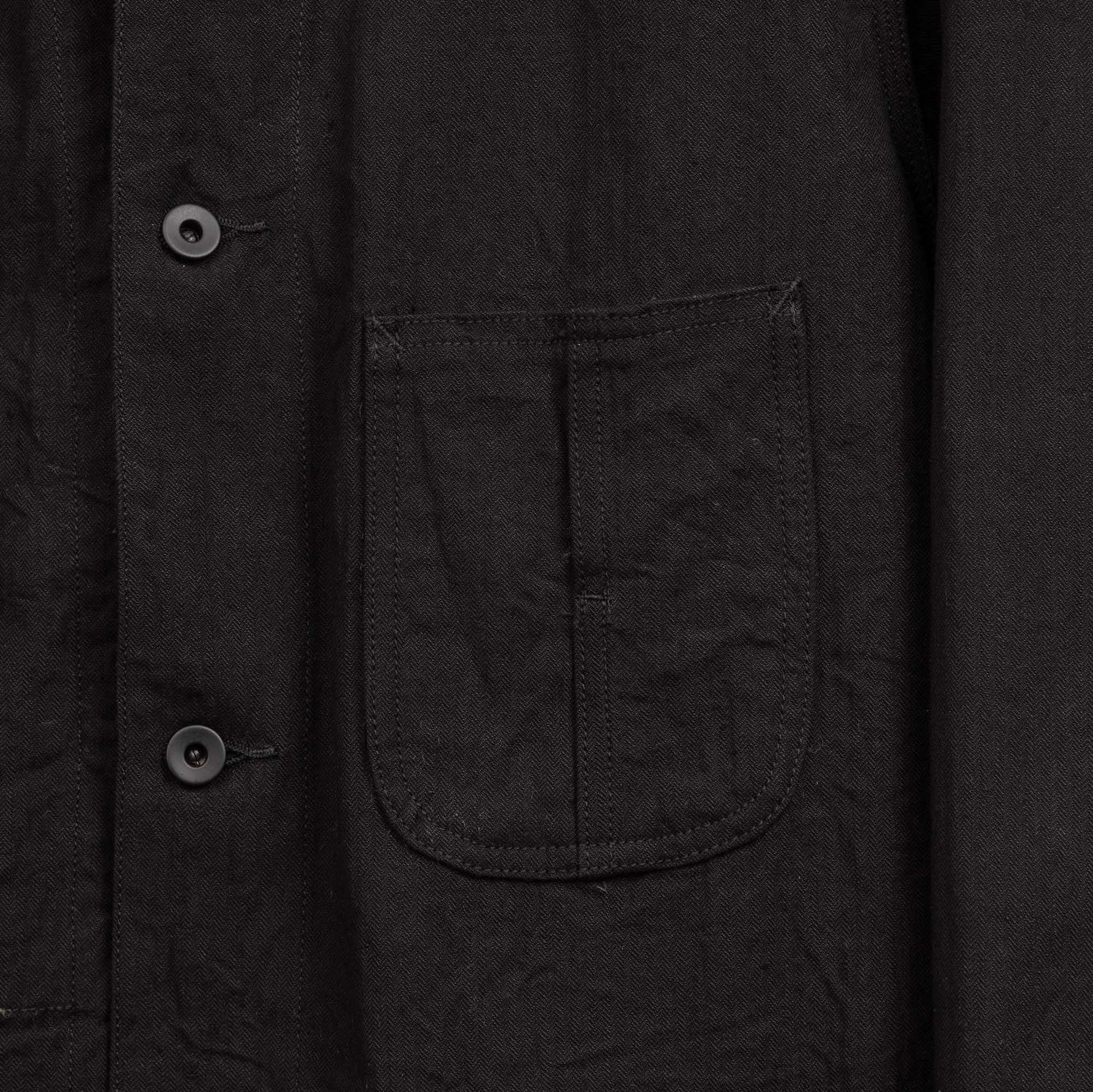 Coherence Jackson Linen/Cotton Chevron Black-Jacket-Clutch Cafe