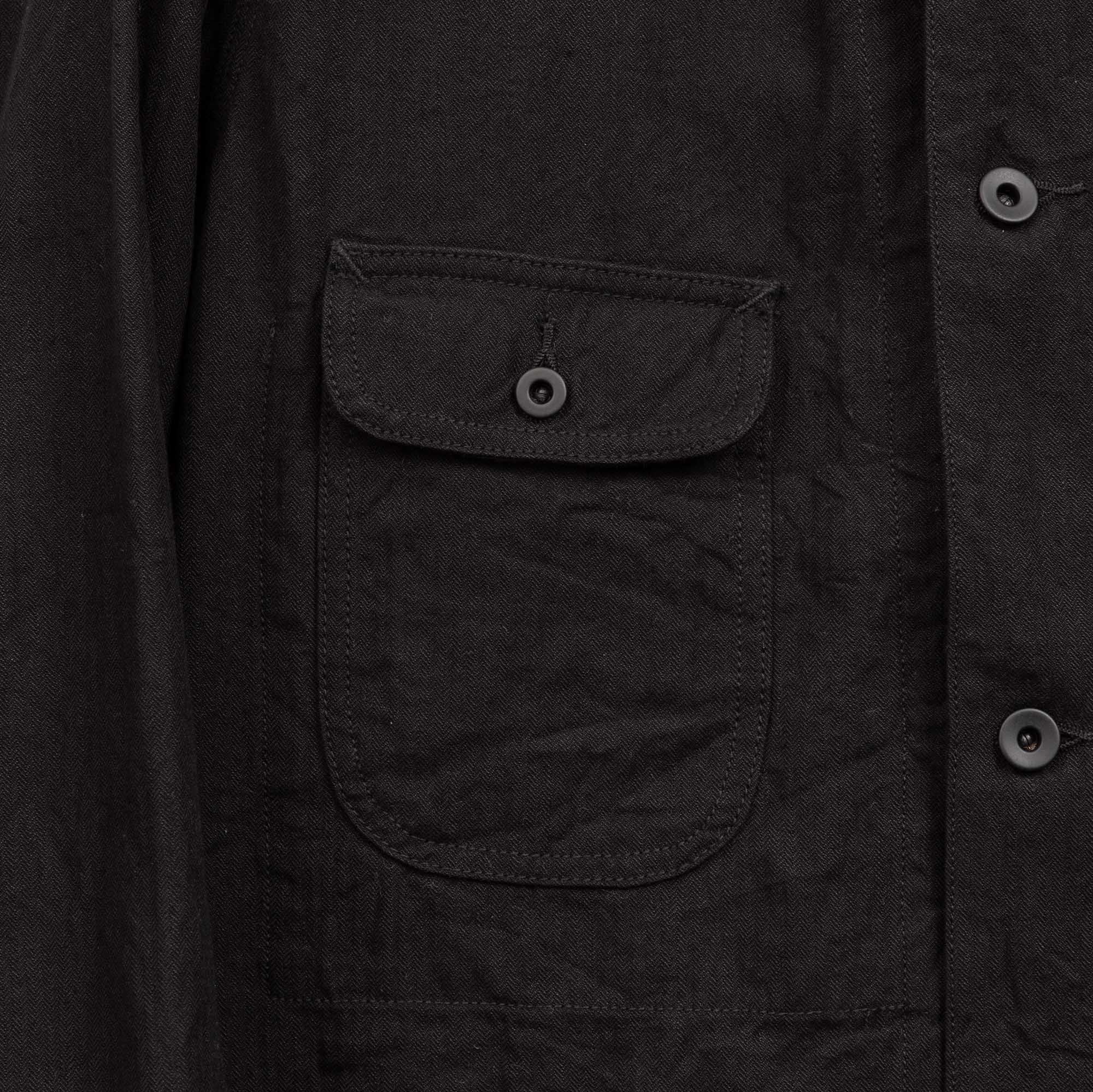 Coherence Jackson Linen/Cotton Chevron Black-Jacket-Clutch Cafe