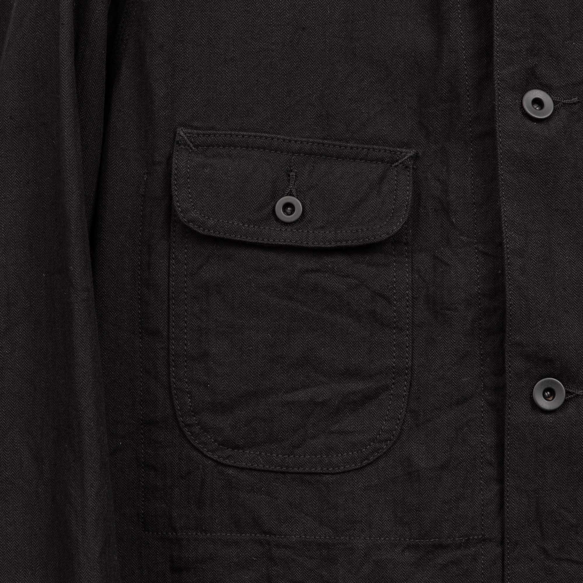 Coherence Jackson Linen/Cotton Chevron Black-Jacket-Clutch Cafe