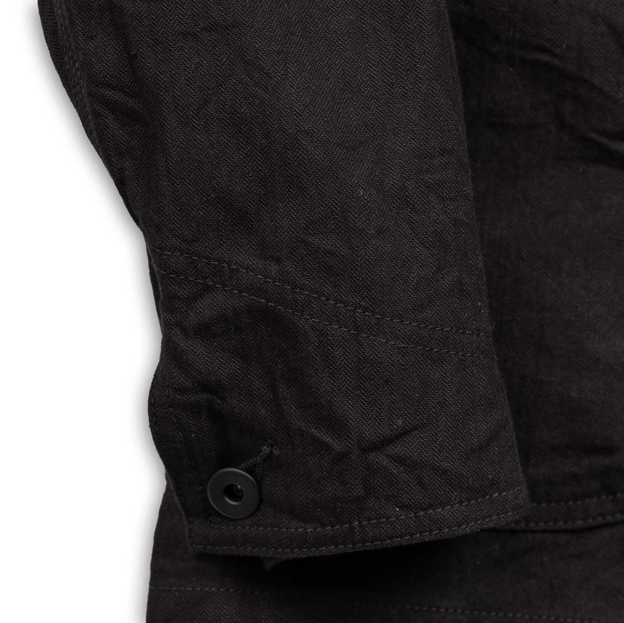 Coherence Jackson Linen/Cotton Chevron Black-Jacket-Clutch Cafe