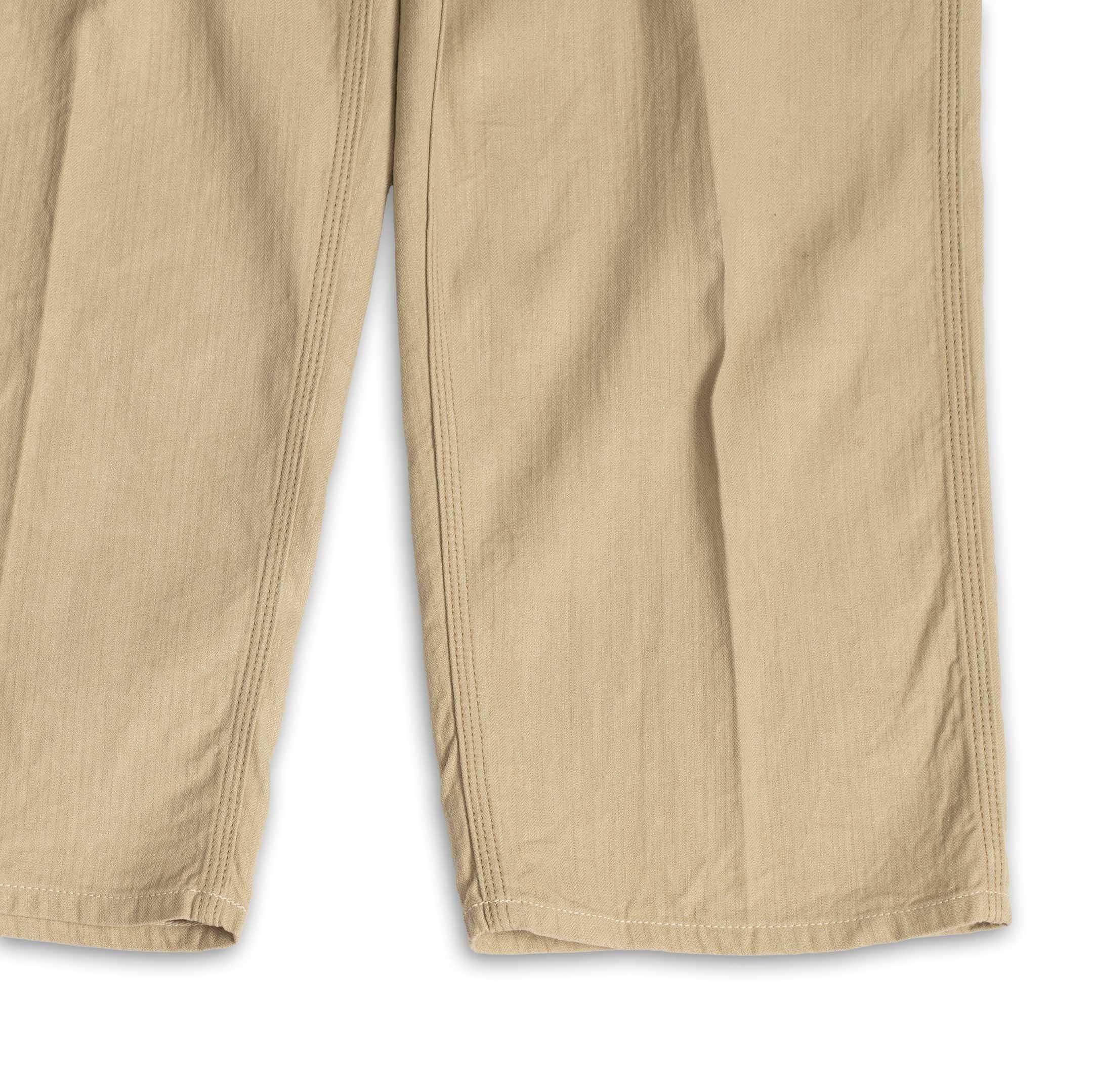 Coherence Paul Trousers Linen/Cotton Chevron Ivory-Trousers-Clutch Cafe