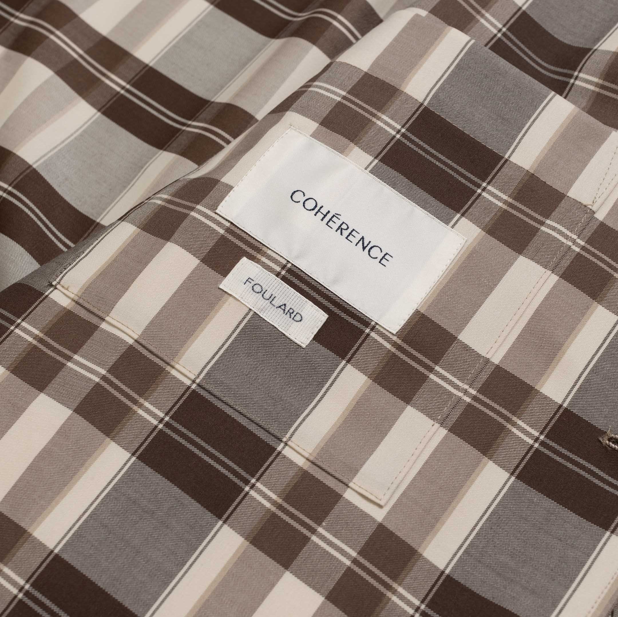 Coherence Vernon-D Antique Wool Gabardine Beige-Coat-Clutch Cafe