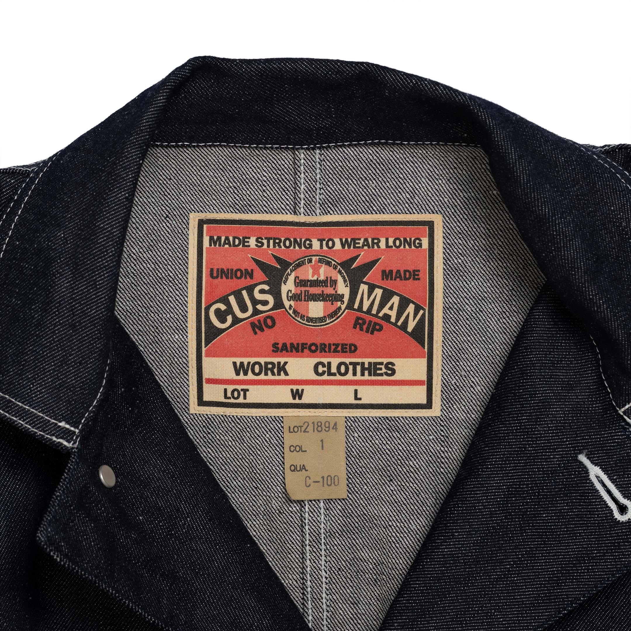 Cushman Lot. 21894 10 oz Denim Coverall-Jacket-Clutch Cafe