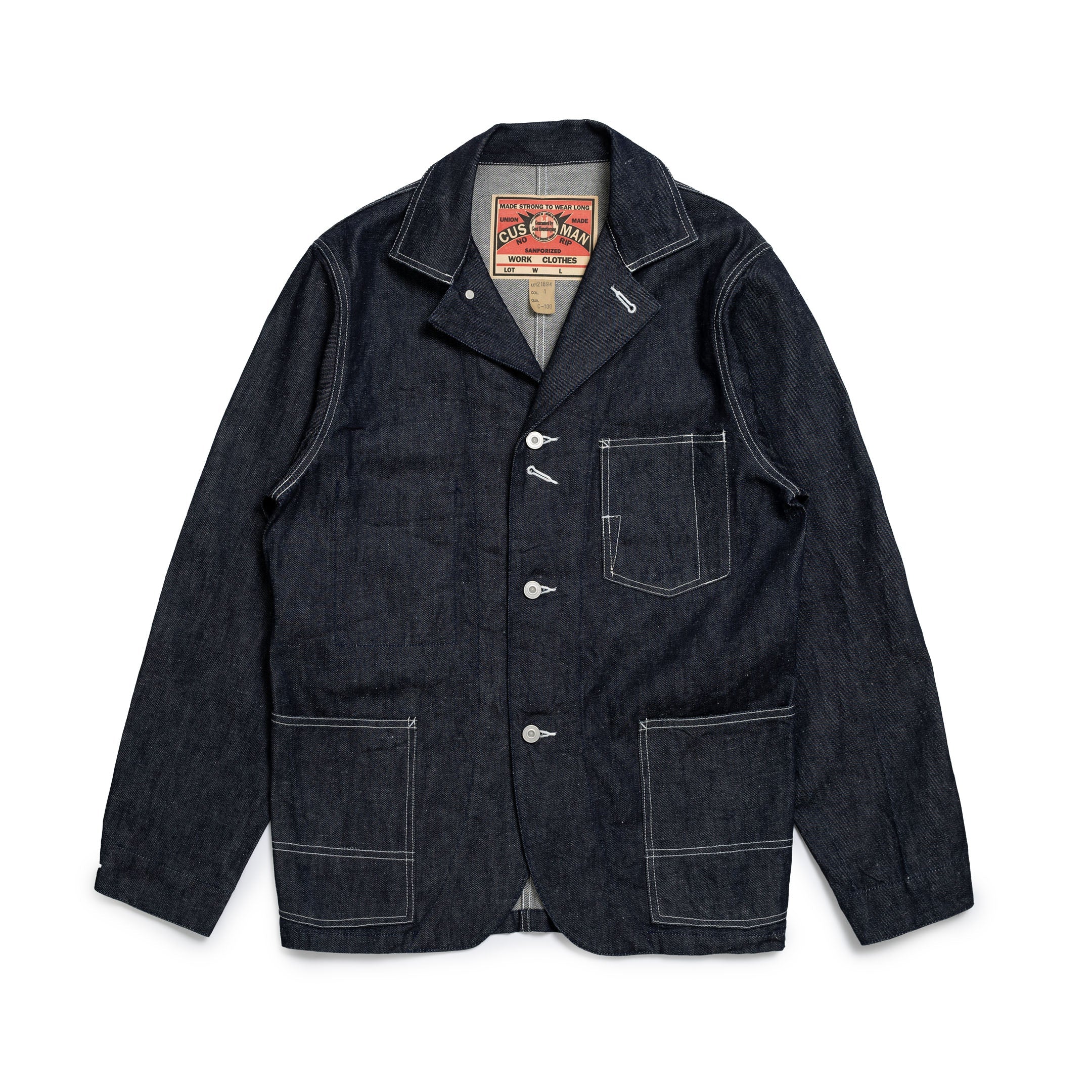 Cushman Lot. 21894 10 oz Denim Coverall-Jacket-Clutch Cafe