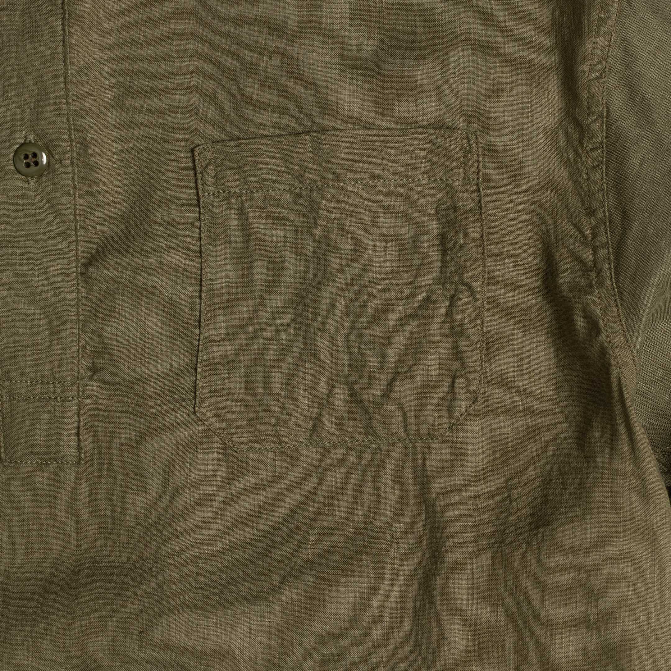 Cushman Lot. 25492 Linen Cotton Sleeping Shirt Olive-Shirt-Clutch Cafe