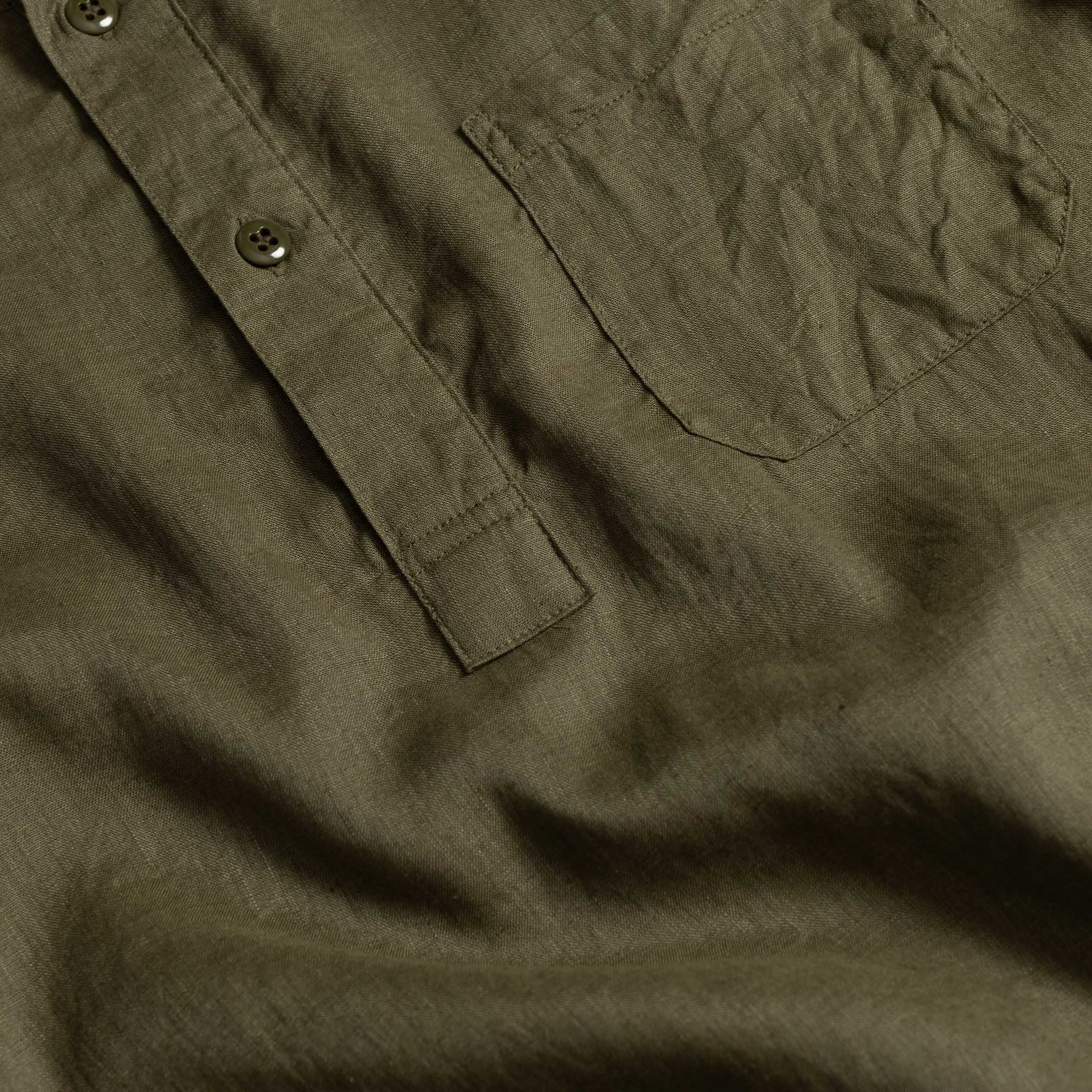 Cushman Lot. 25492 Linen Cotton Sleeping Shirt Olive-Shirt-Clutch Cafe