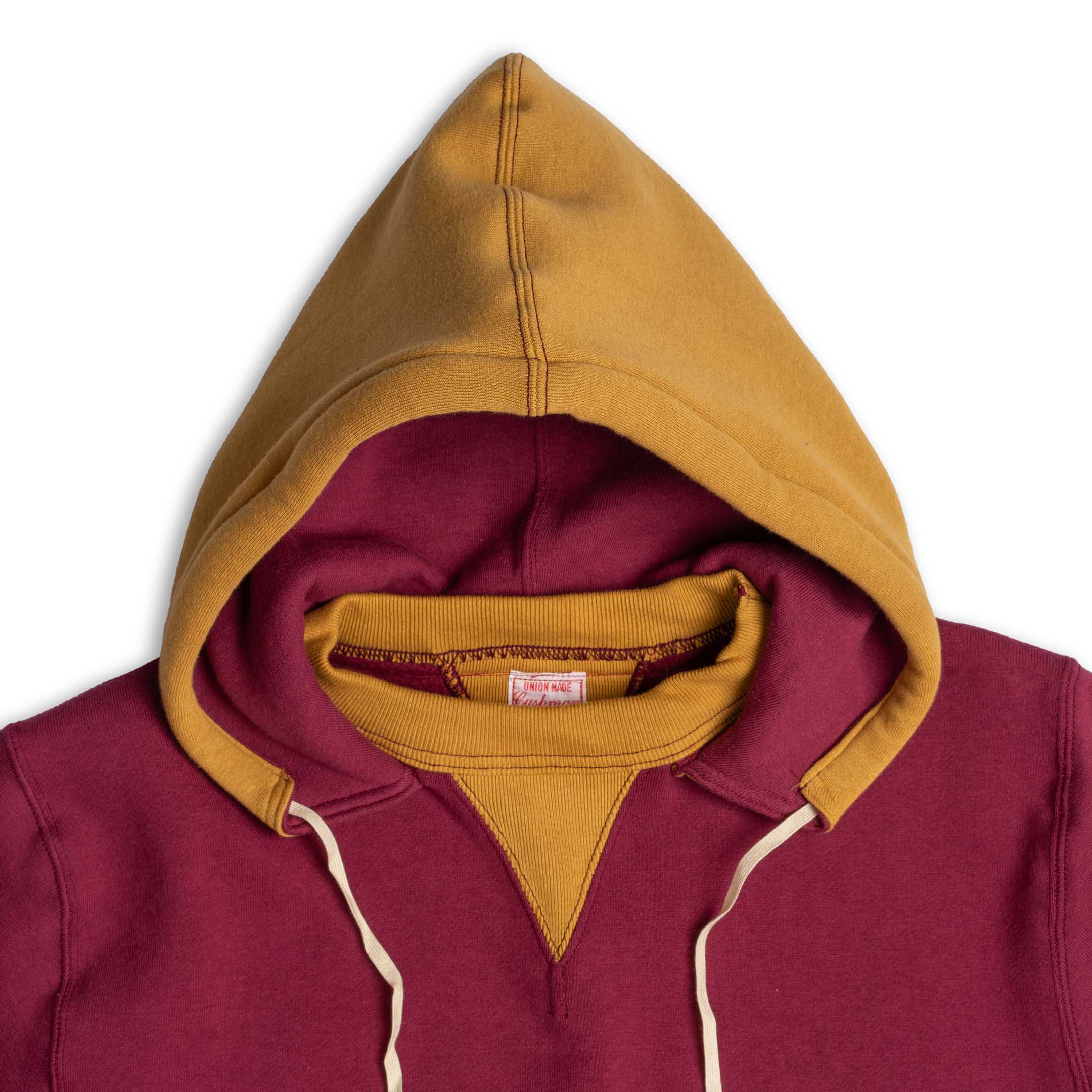 Cushman Lot. 26383 Boxing Pocket Sweat Parka Wine/Gold-Hooded Sweatshirt-Clutch Cafe