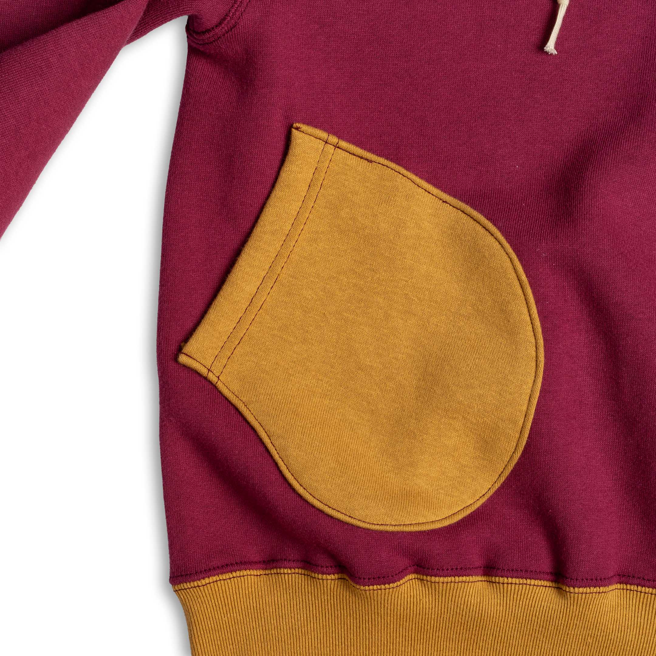 Cushman Lot. 26383 Boxing Pocket Sweat Parka Wine/Gold-Hooded Sweatshirt-Clutch Cafe