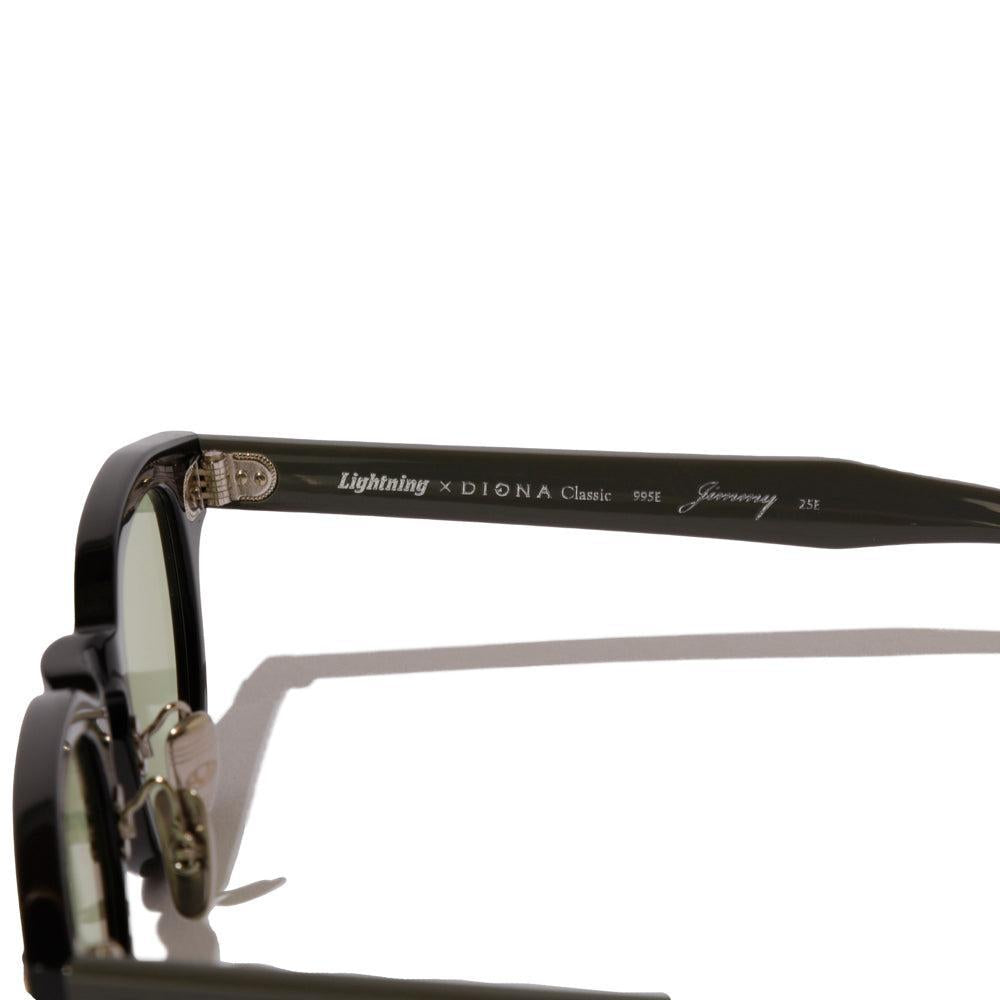 Digna Classic × Lightning #995EX "Jimmy" - Black × Grey (Green Lens)-Sunglasses-Clutch Cafe