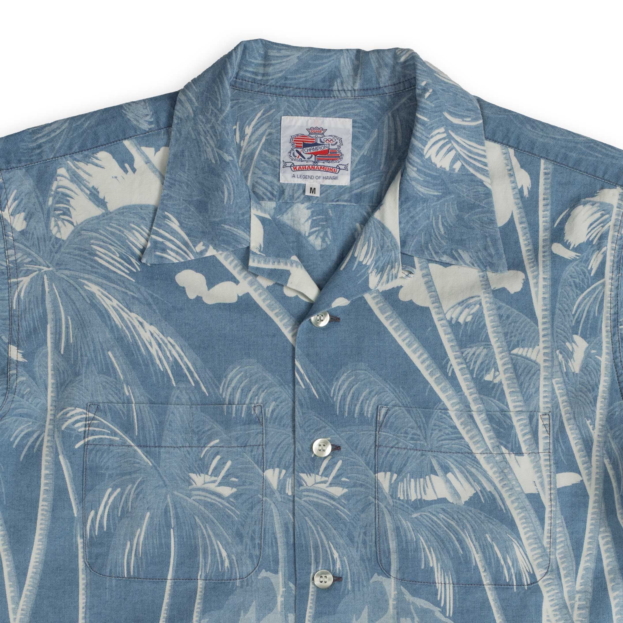 Duke Kahanamoku S/S Coconuts Palms & Diamonds Blue-Shirt-Clutch Cafe