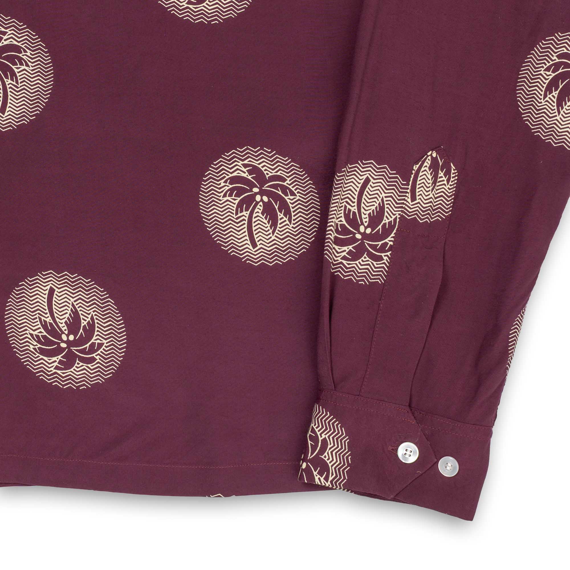 Duke Kahanamoku Special Edition 'Wondrous Palm Tree' L/S Burgundy-Shirt-Clutch Cafe