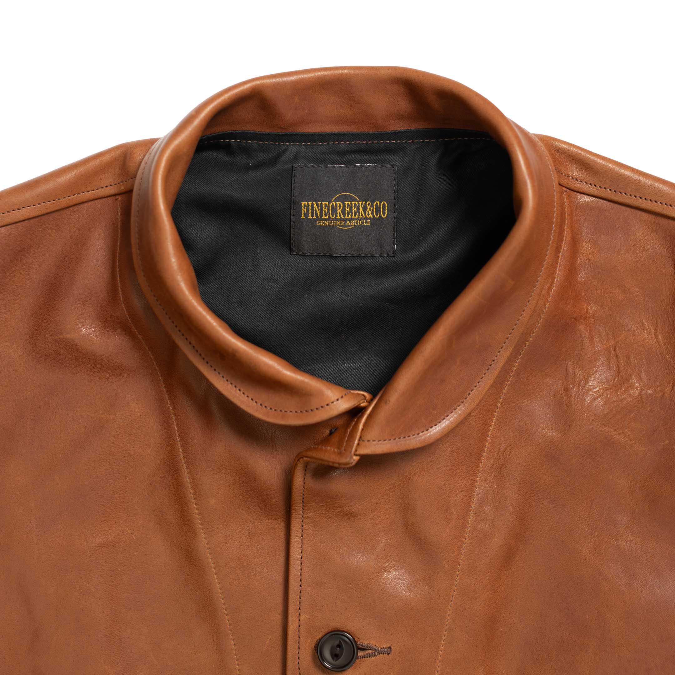 Fine Creek Leathers 'Joseph' Horsehide Leather Jacket Brown-Leather Jacket-Clutch Cafe