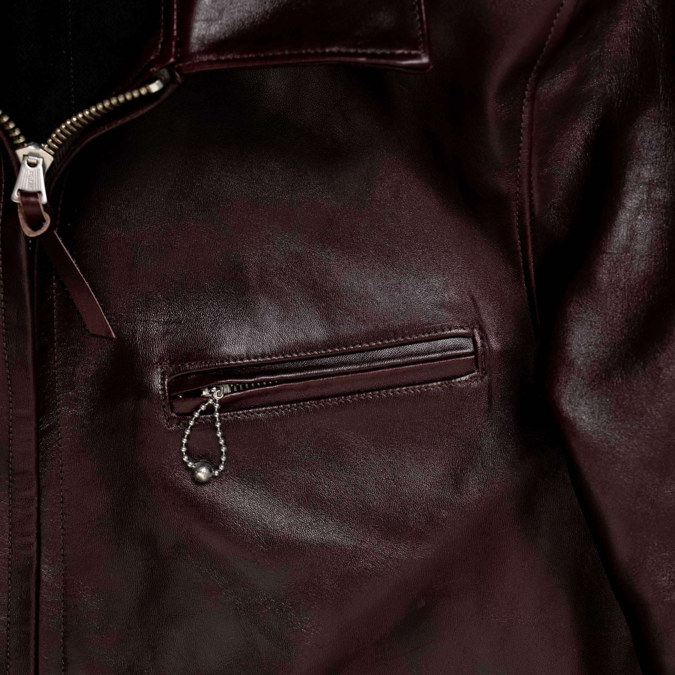 Fountain Head Leathers Alpha Horsehide Leather Jacket Brown-Clutch Cafe