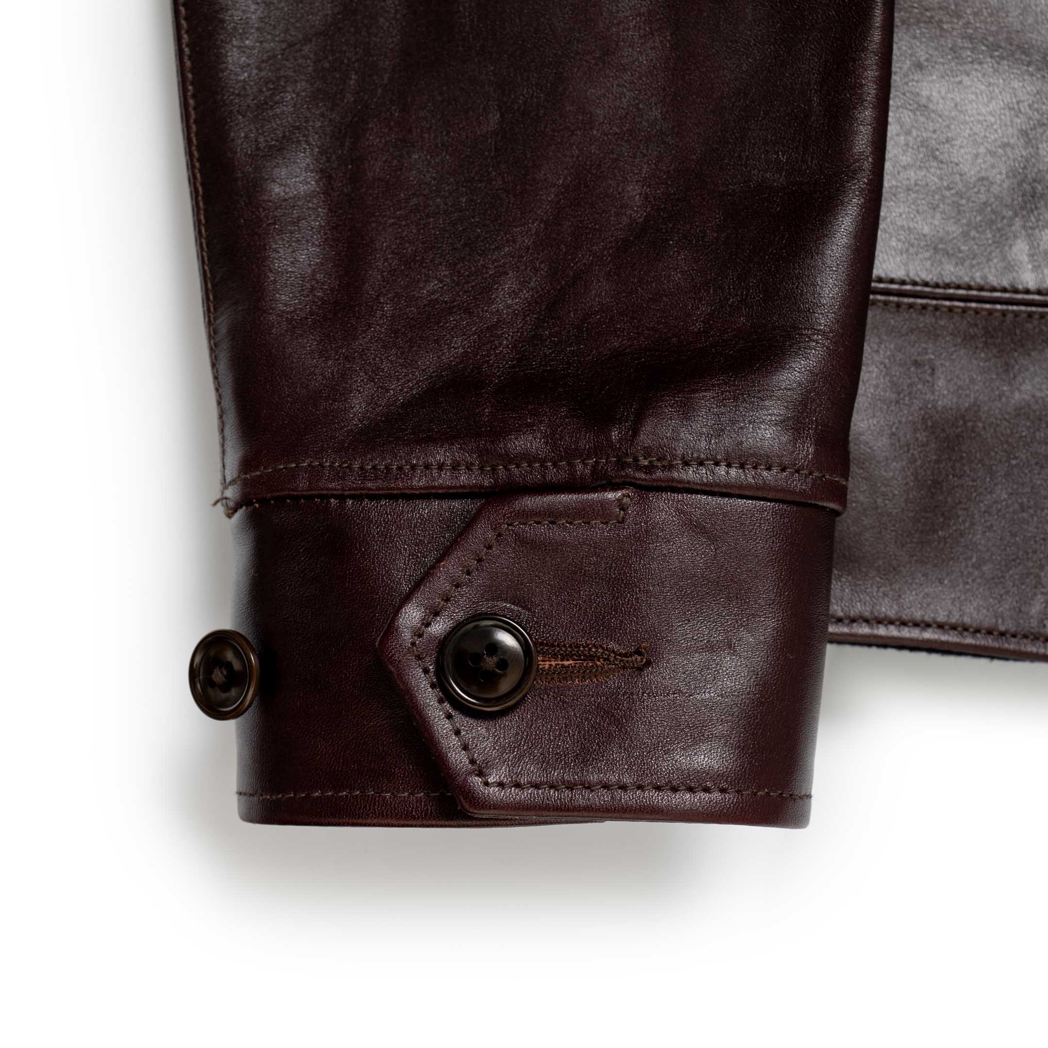 Fountain Head Leathers Alpha Horsehide Leather Jacket Brown-Clutch Cafe