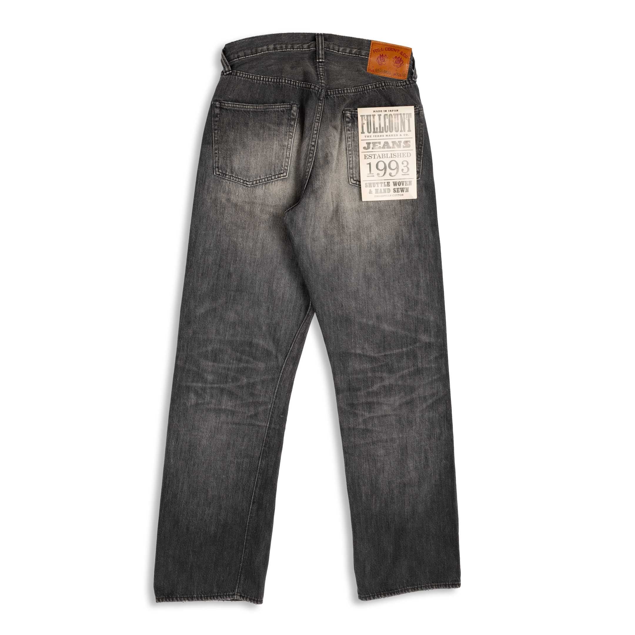 Full Count 0105 'Super Smooth' Dartford Jean Black-Jean-Clutch Cafe-selvage denim-selfedge denim