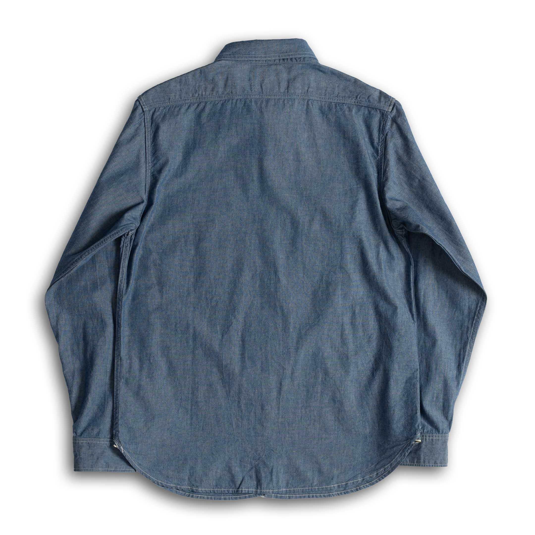 Full Count Chambray Shirt Blue-Shirt-Clutch Cafe