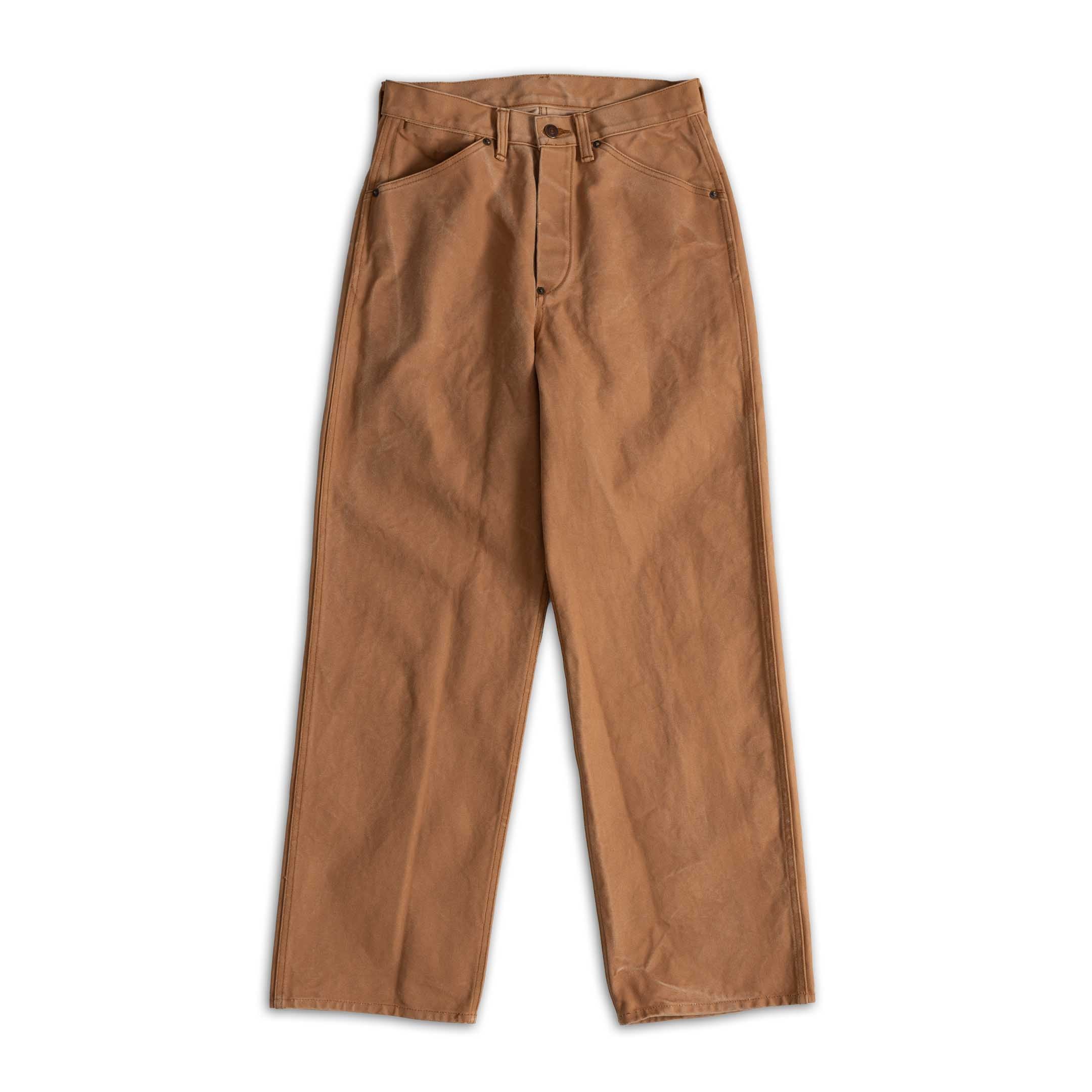 Full Count Persimmon Tannin Dye Heavy Duck Work Pant Brown-Trousers-Clutch Cafe