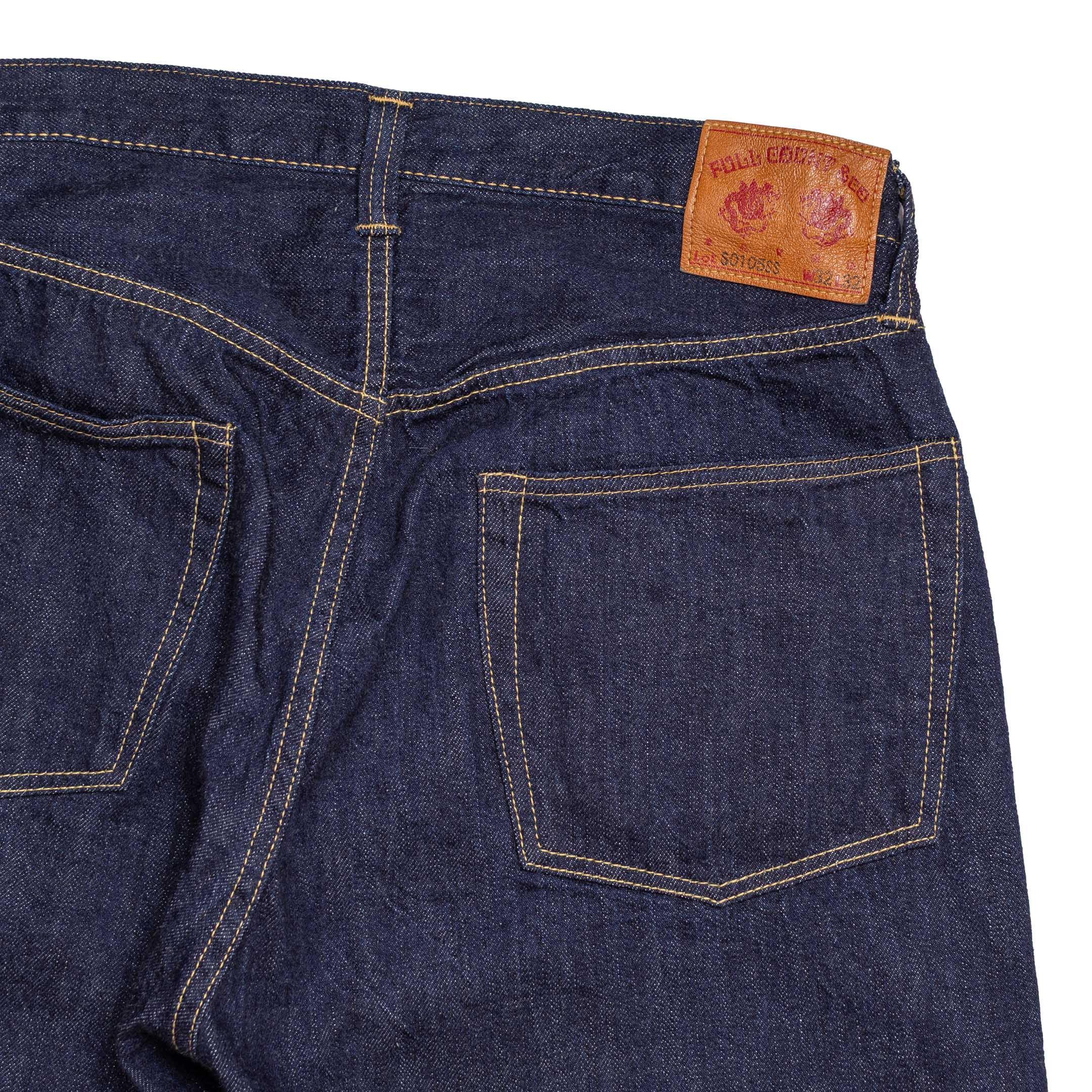 Full Count S0105SSW WWII Model 11.5 oz Denim Jean Indigo-Jean-Clutch Cafe-selvage denim-selfedge denim