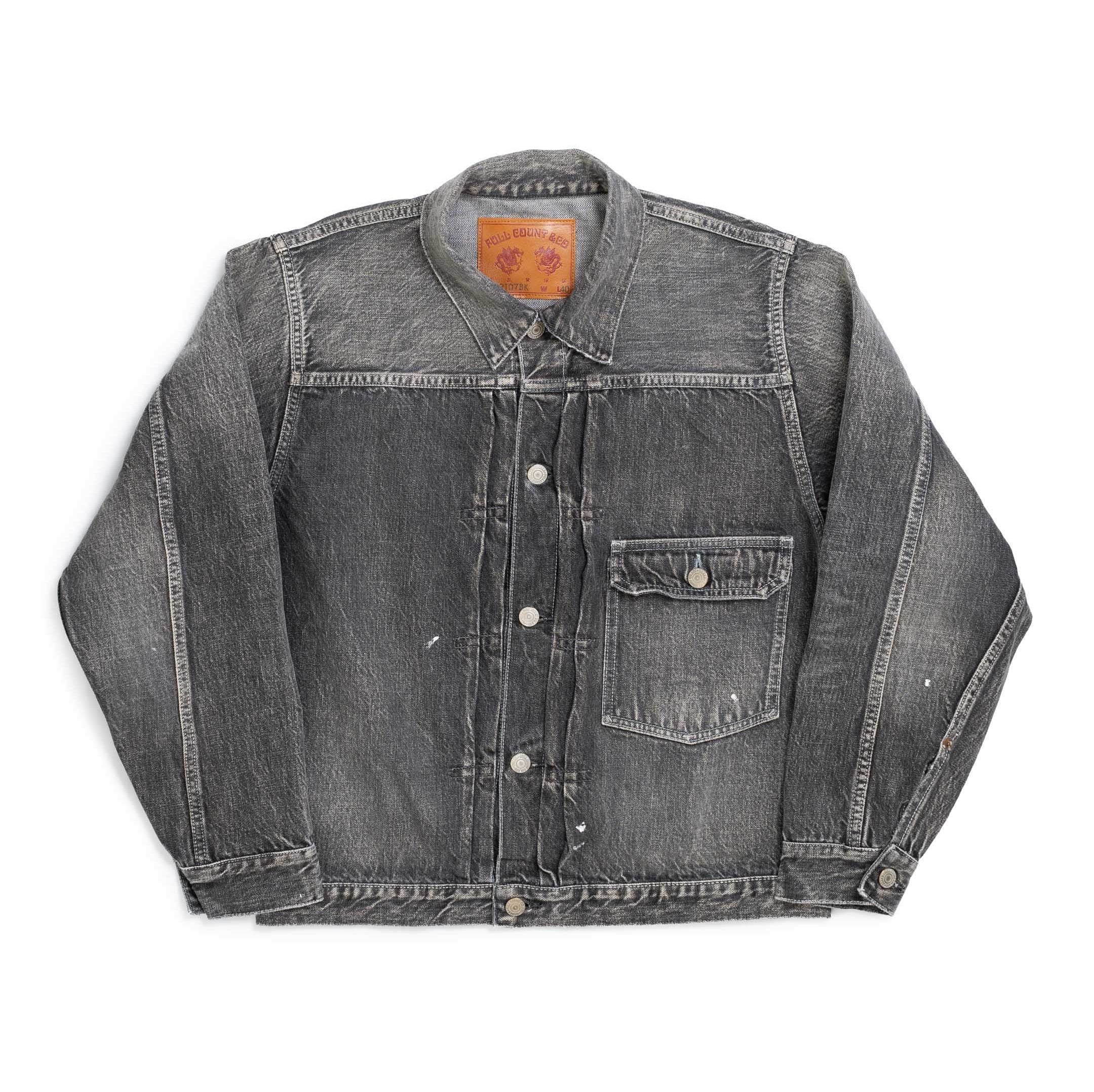 Full Count Type 1 Denim Jacket Dartford Black-Denim Jacket-Clutch Cafe