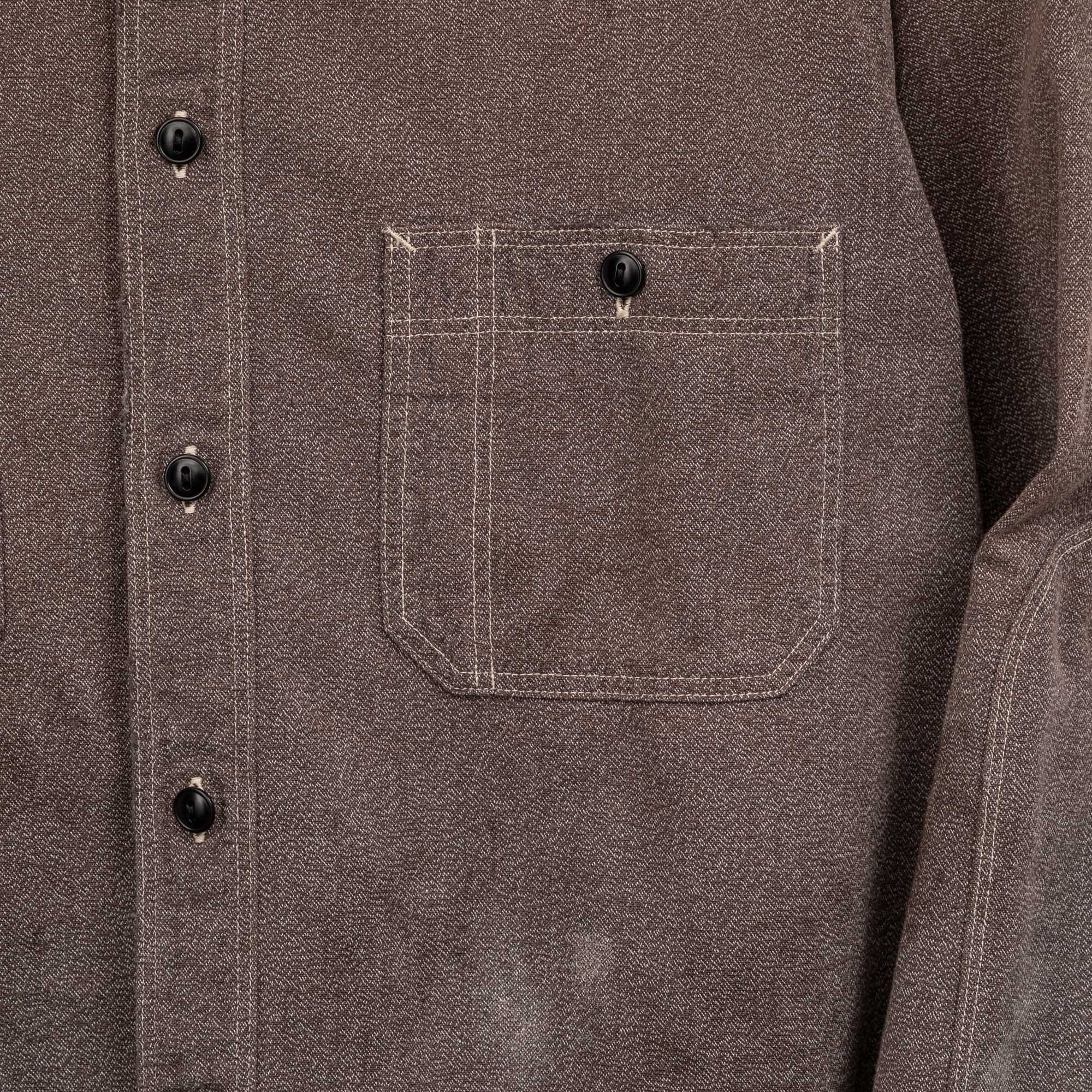 Full Count US Army Triple Stitch Covert Chambray Shirt VE (Vintage Effect) Black-Shirt-Clutch Cafe