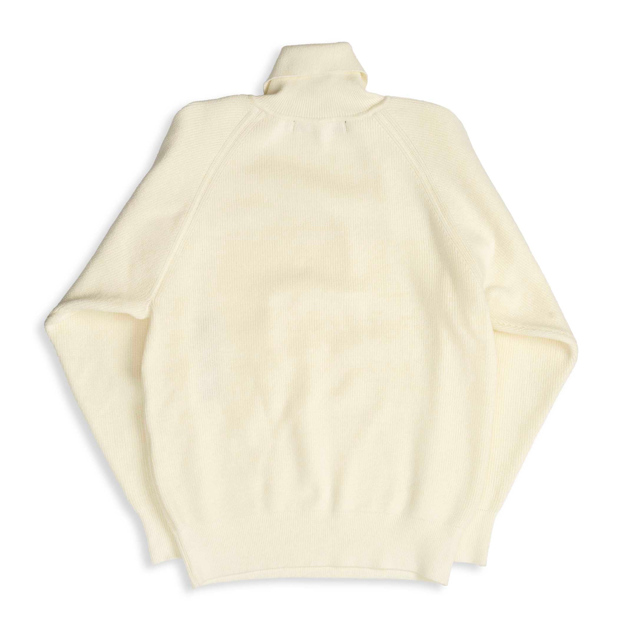 Haversack 10G Single Rib High Neck Sweater Ivory-Knitwear-Clutch Cafe