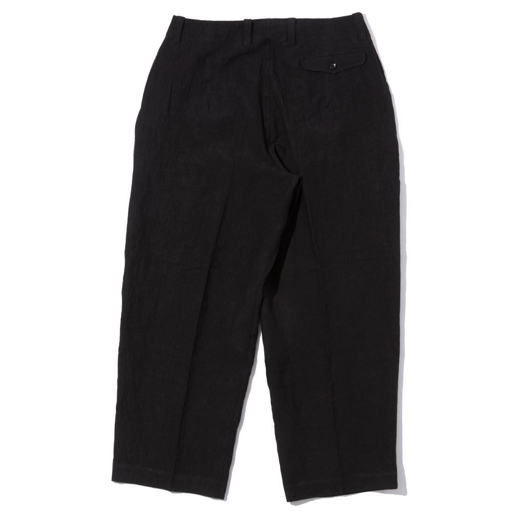 Haversack 60 Linen Poplin Wide Pants Black-Trousers-Clutch Cafe