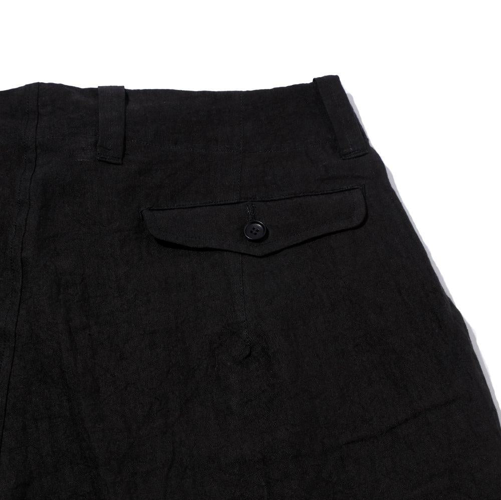 Haversack 60 Linen Poplin Wide Pants Black-Trousers-Clutch Cafe