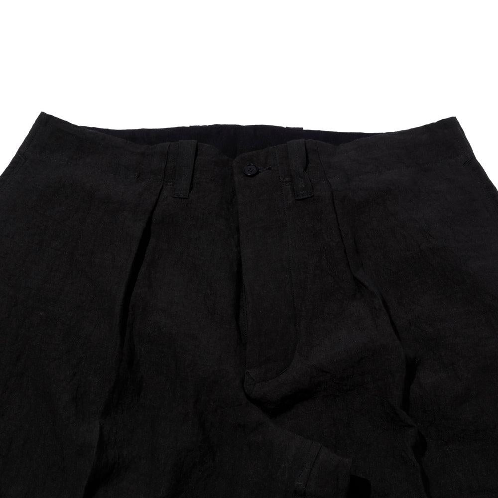 Haversack 60 Linen Poplin Wide Pants Black-Trousers-Clutch Cafe