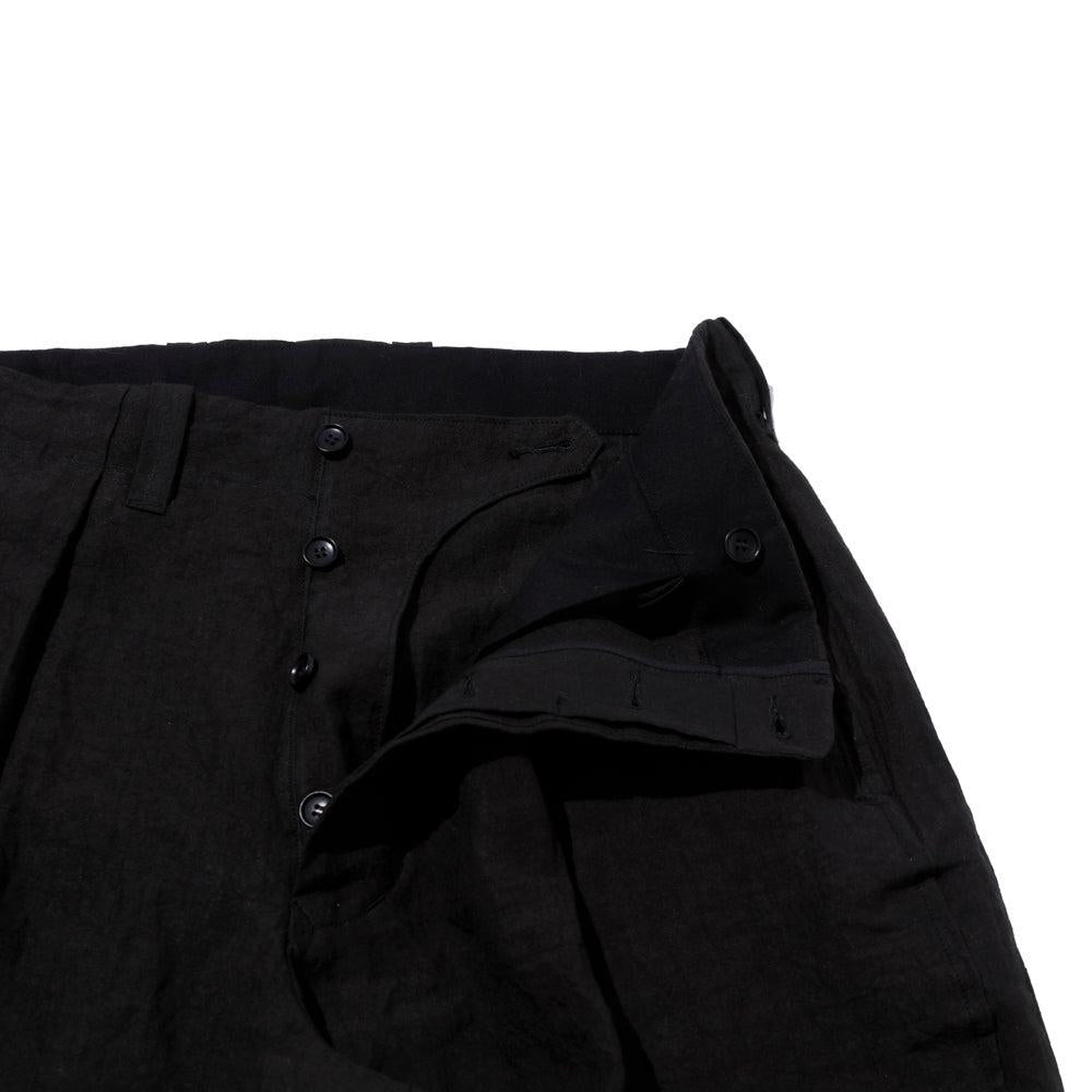 Haversack 60 Linen Poplin Wide Pants Black-Trousers-Clutch Cafe