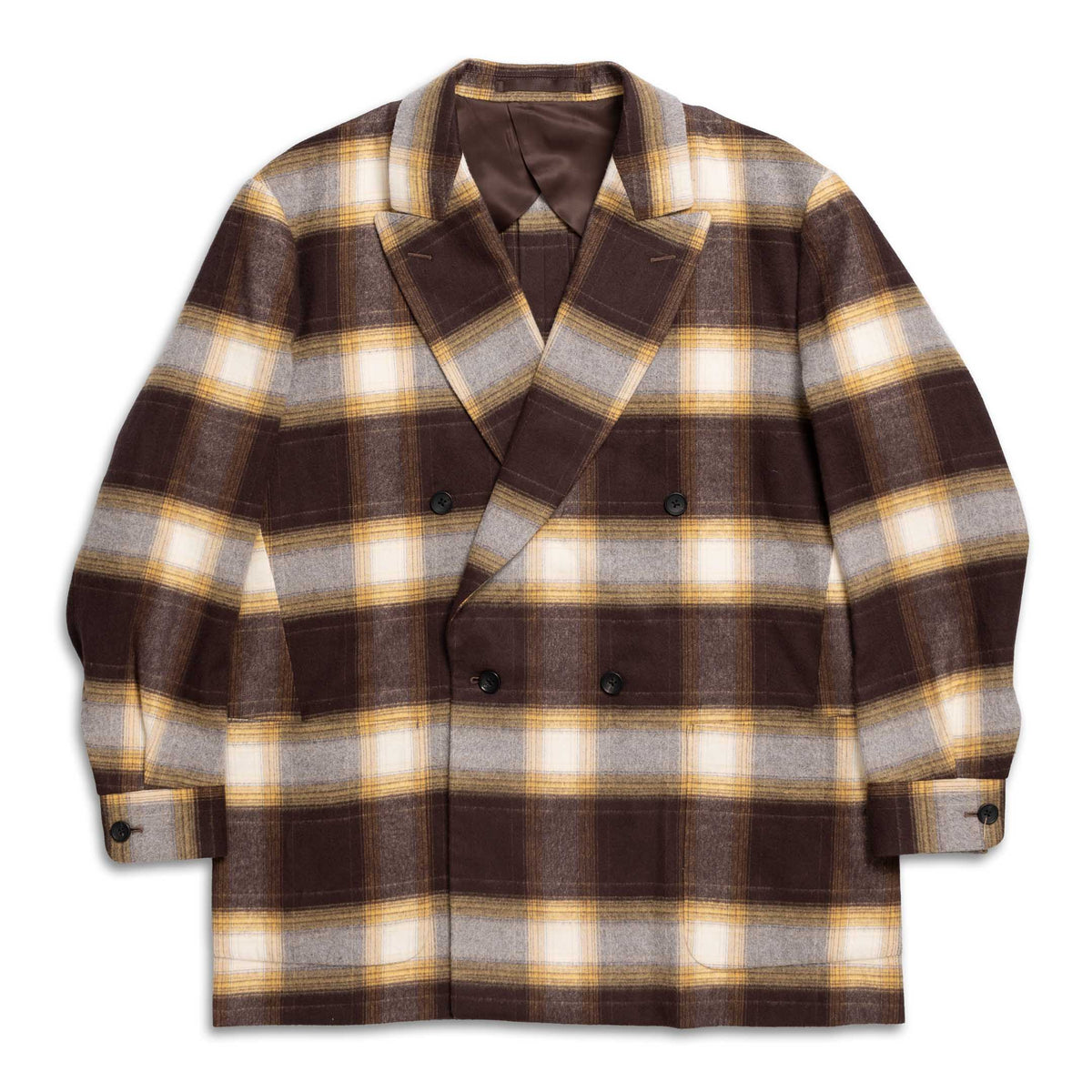 Haversack Double Breasted Jacket Ombre Check Brown – Clutch Cafe