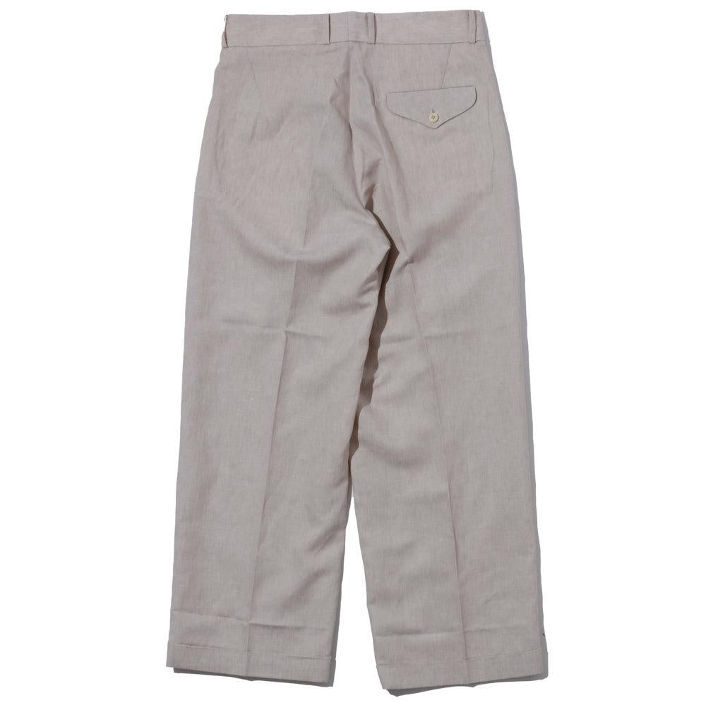 Haversack Linen Chambray Wide Pants Beige-Trousers-Clutch Cafe