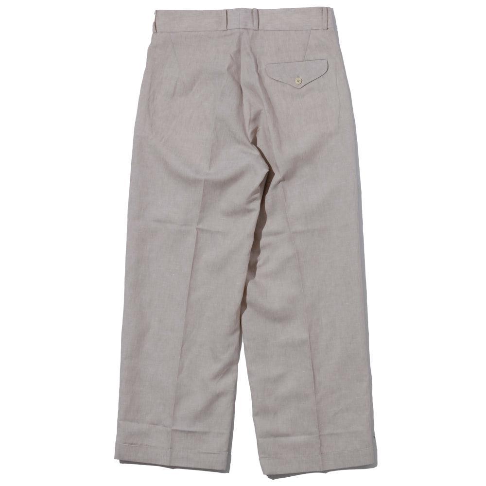 Haversack Linen Chambray Wide Pants Beige-Trousers-Clutch Cafe