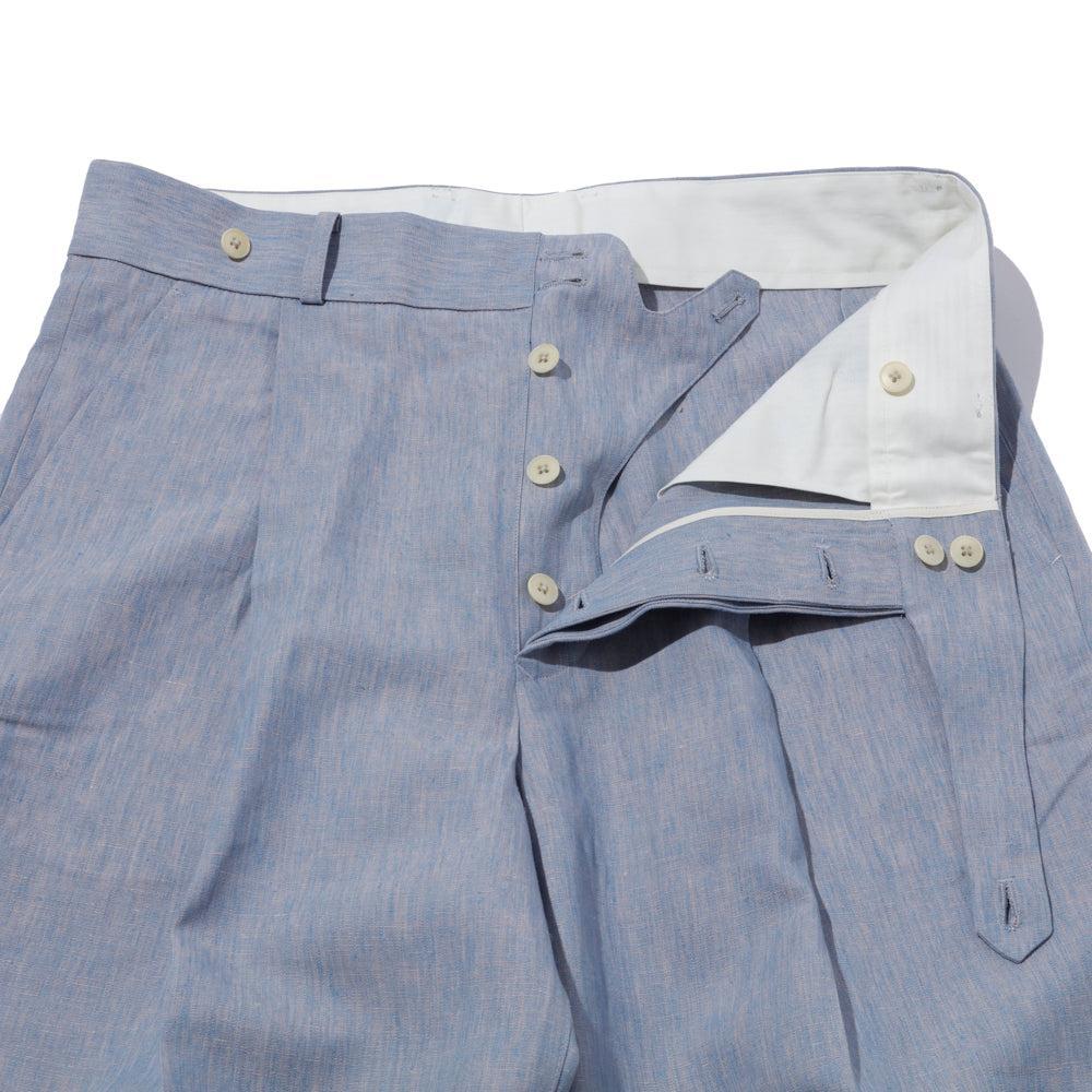 Haversack Linen Chambray Wide Pants Sax-Trousers-Clutch Cafe