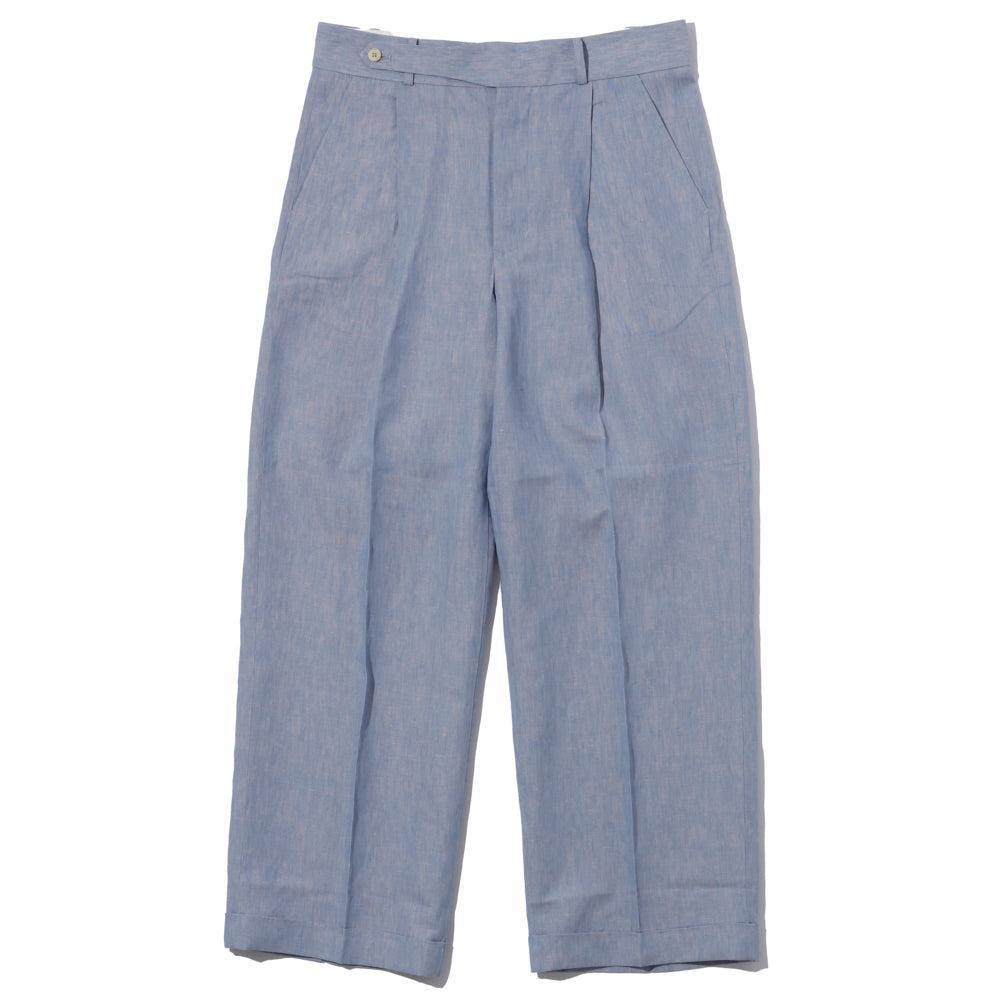Haversack Linen Chambray Wide Pants Sax-Trousers-Clutch Cafe