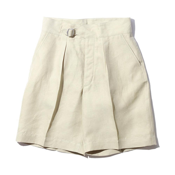 Haversack Linen Shorts Beige-Trousers-Clutch Cafe