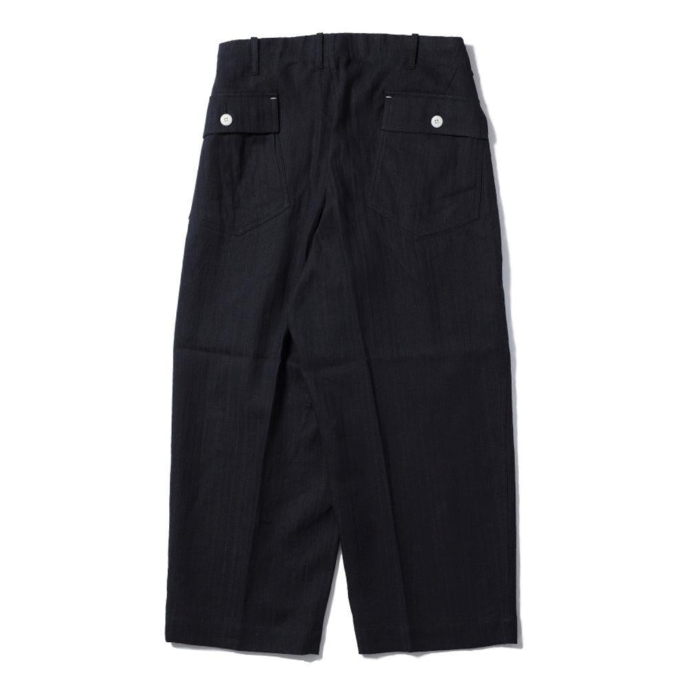 Haversack Linen/Cotton HBT Utility Trousers Black-Trousers-Clutch Cafe