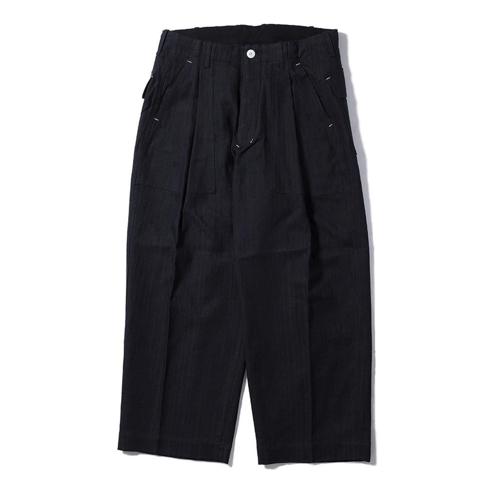Haversack Linen/Cotton HBT Utility Trousers Black-Trousers-Clutch Cafe